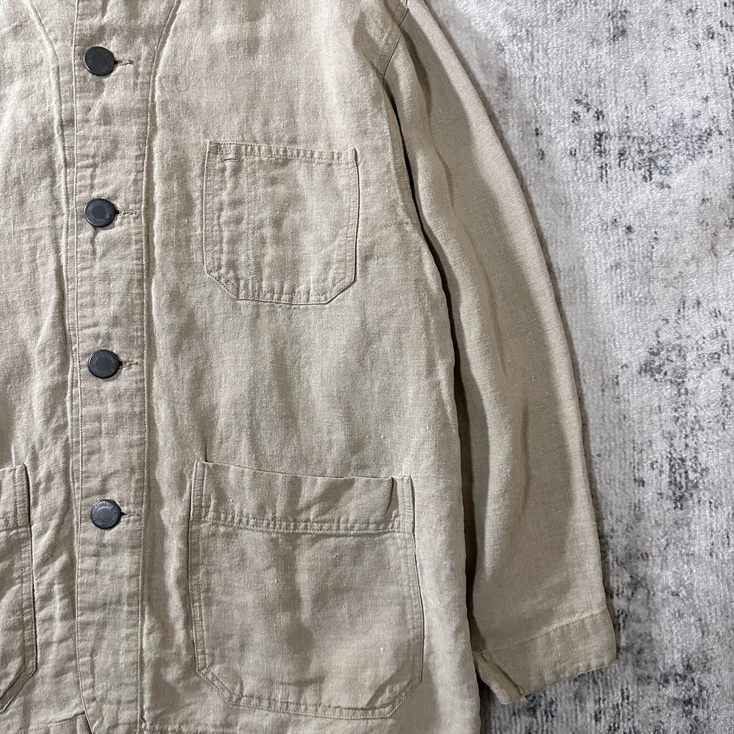 Linen Beige Chore Jacket Size XL STRUCTURE Le Collezioni 100%