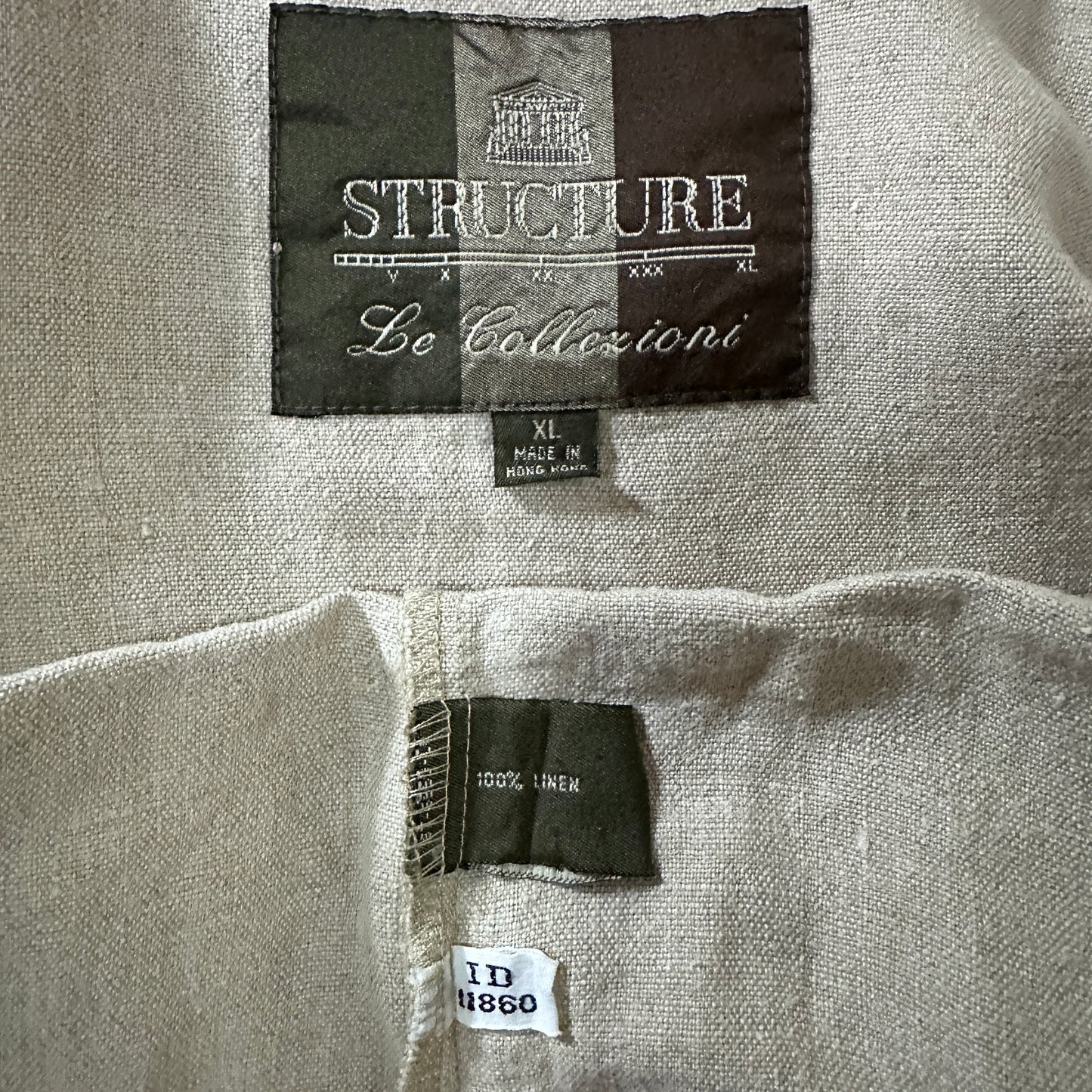 Linen Beige Chore Jacket Size XL STRUCTURE Le Collezioni 100%