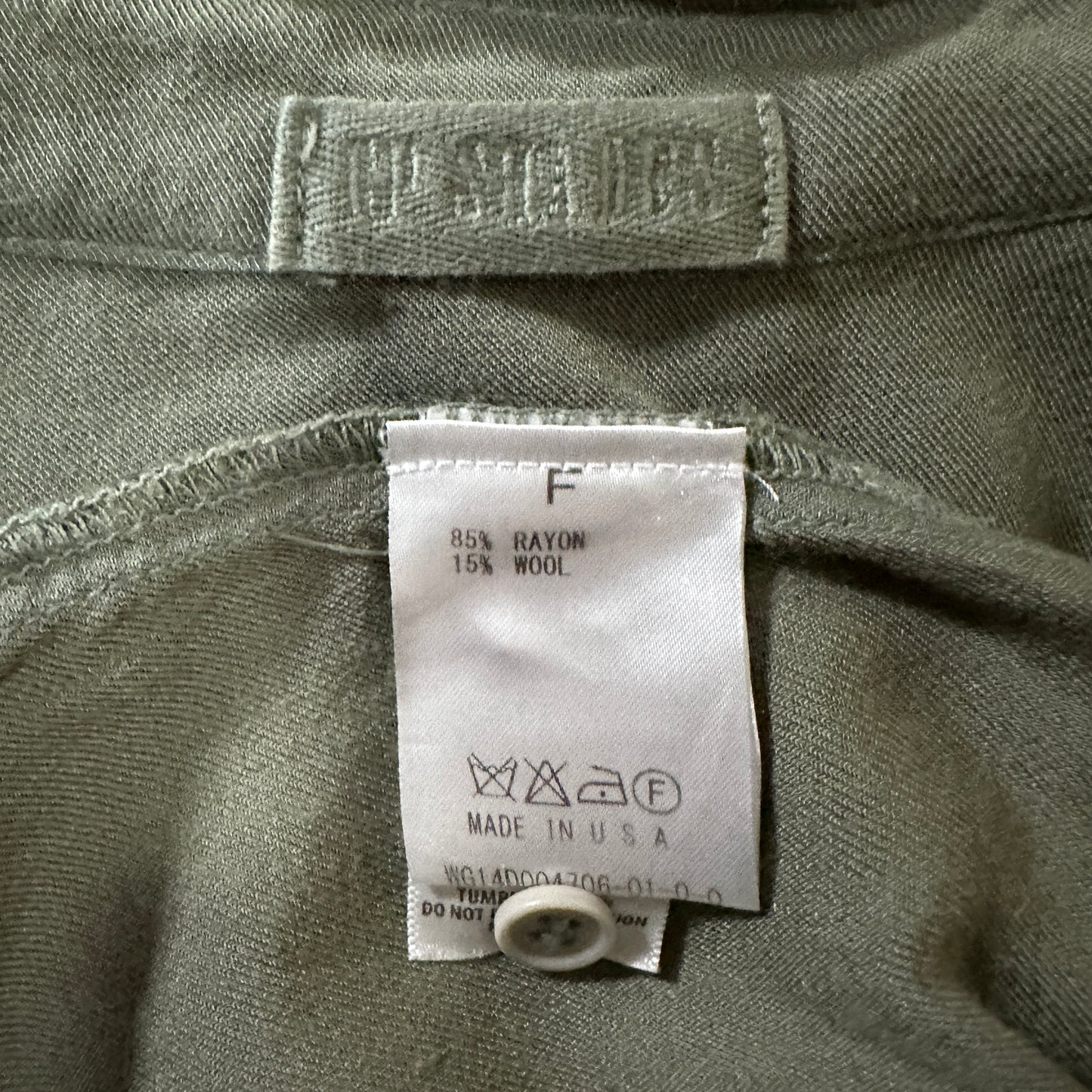 CP SHADES Rayon Wool Olive Pullover Shirt Size F