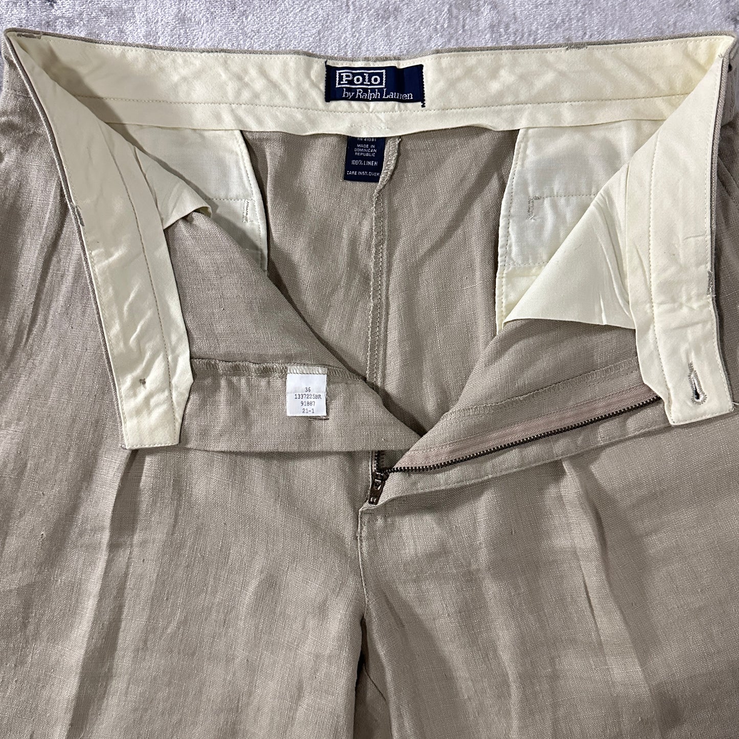 Polo by Ralph Lauren 100% Linen Beige Tyler Shorts Size 36