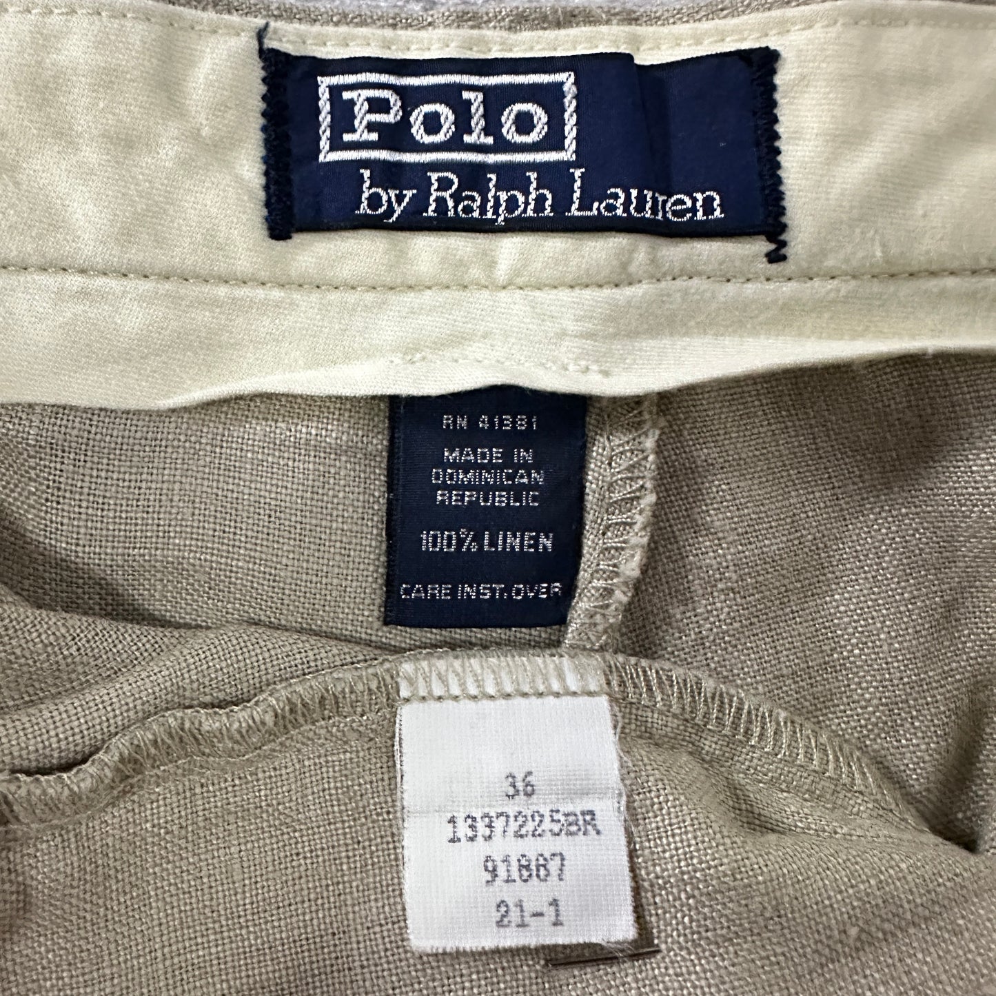 Polo by Ralph Lauren 100% Linen Beige Tyler Shorts Size 36