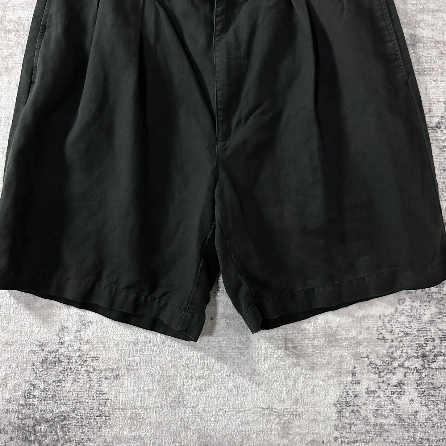Polo by Ralph Lauren Linen Cotton Pleated Shorts Black Size 38