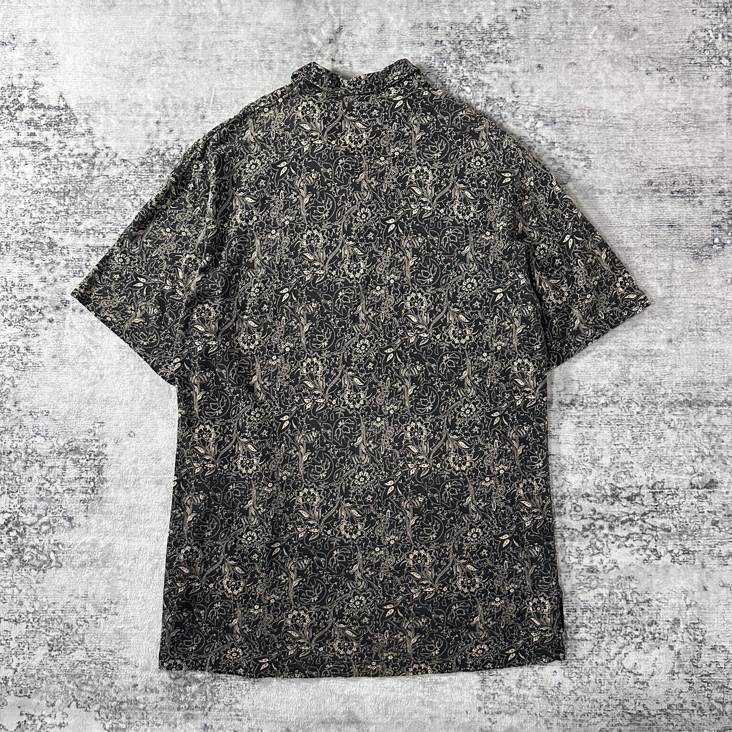 Polo Golf Ralph Lauren Cotton Linen Paisley Short Sleeve Shirt Black Beige XL