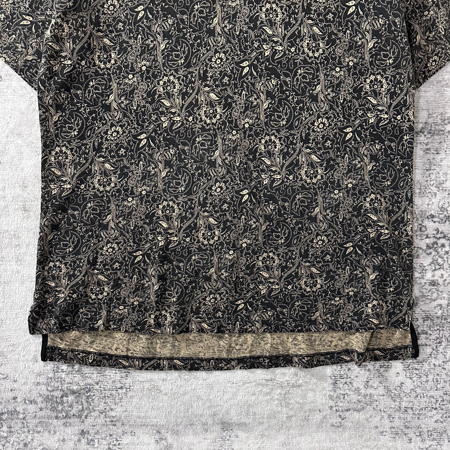 Polo Golf Ralph Lauren Cotton Linen Paisley Short Sleeve Shirt Black Beige XL