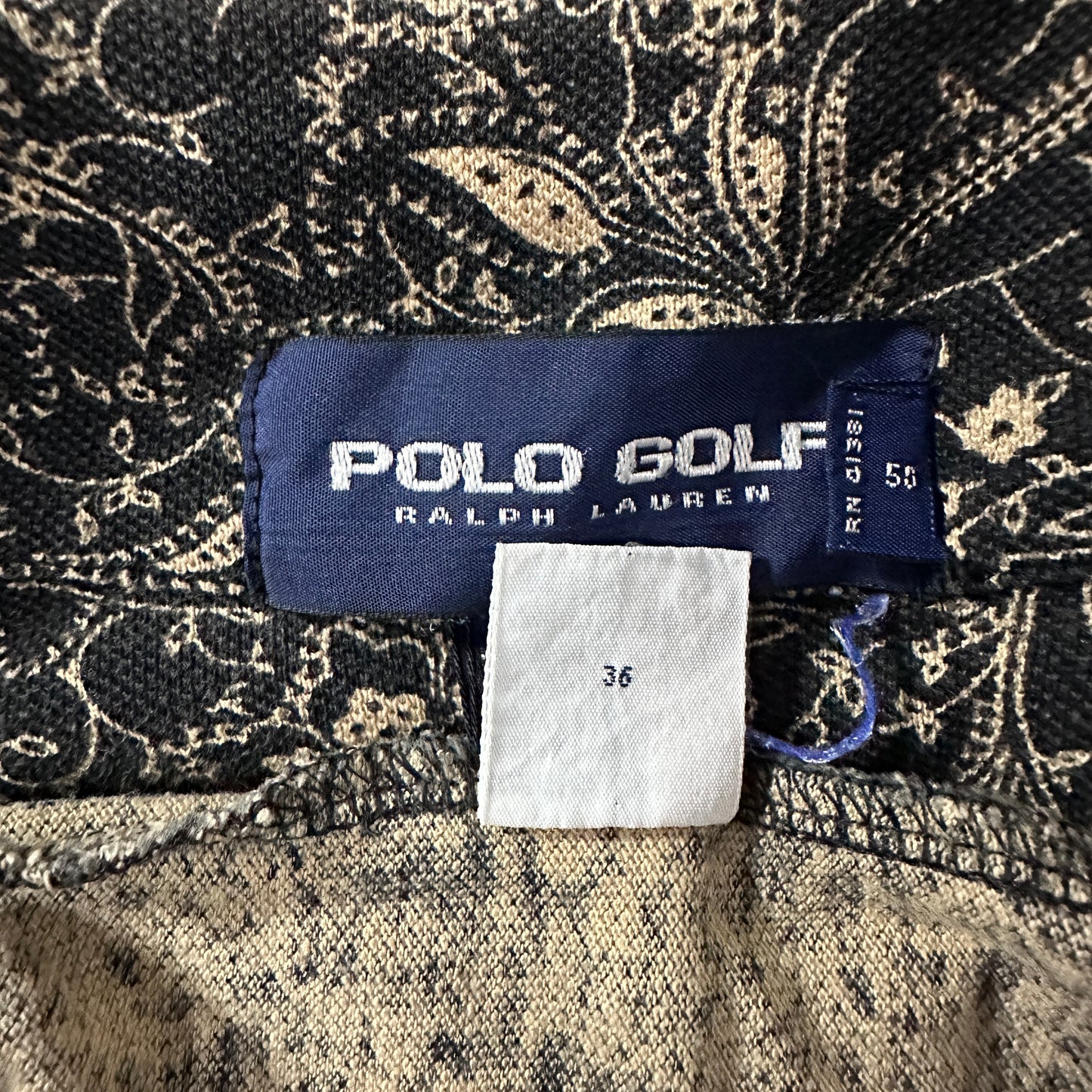 Polo Golf Ralph Lauren Cotton Linen Paisley Short Sleeve Shirt Black Beige XL
