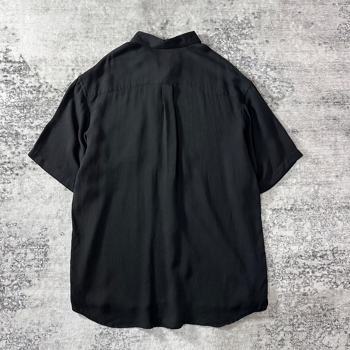 Perry Ellis Silk Short Sleeve Shirt Black L