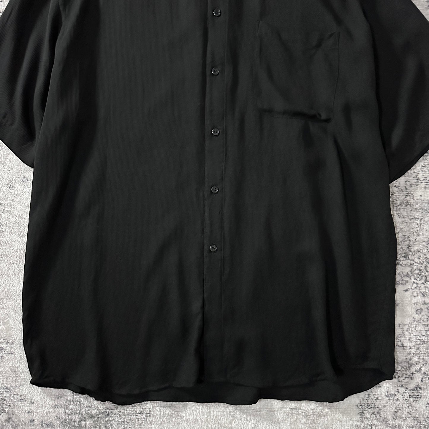 Perry Ellis Silk Short Sleeve Shirt Black L