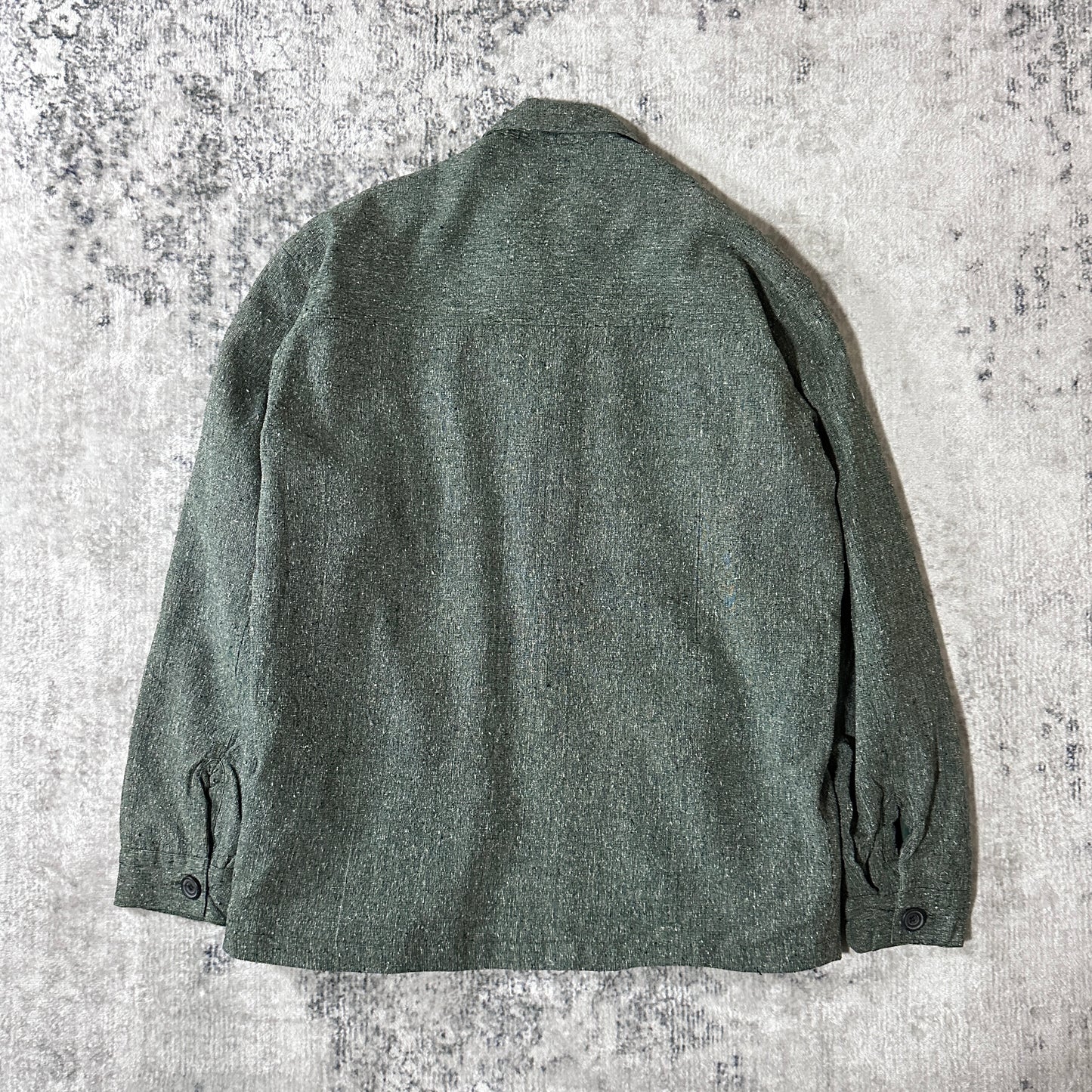 Silk Zip Jacket Green Tweed Texture M
