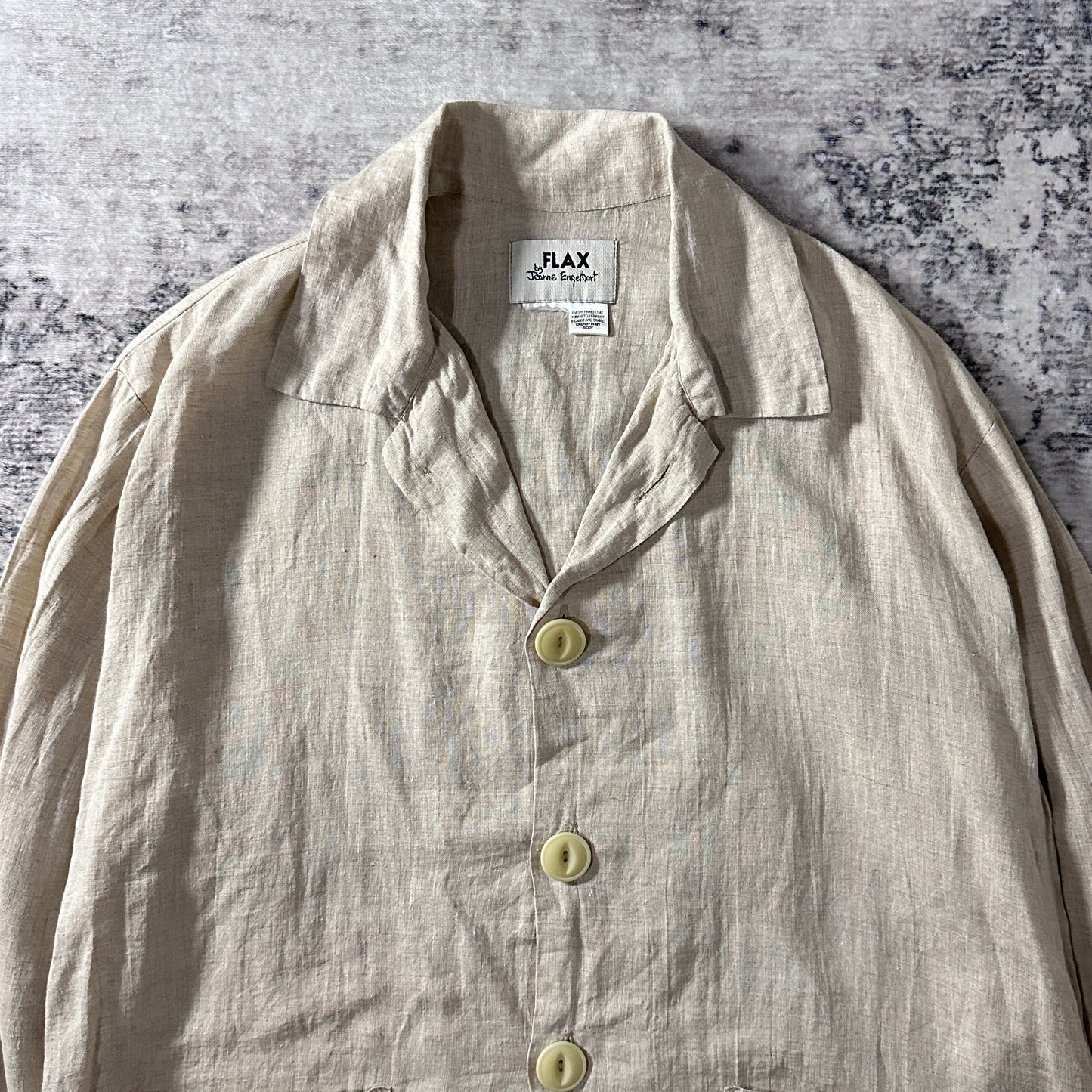 FLAX  Natural Linen Jacket Beige Size M