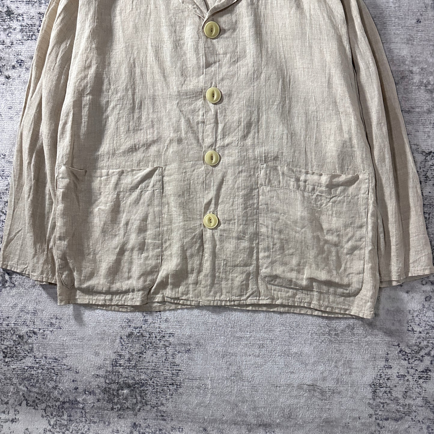 FLAX  Natural Linen Jacket Beige Size M