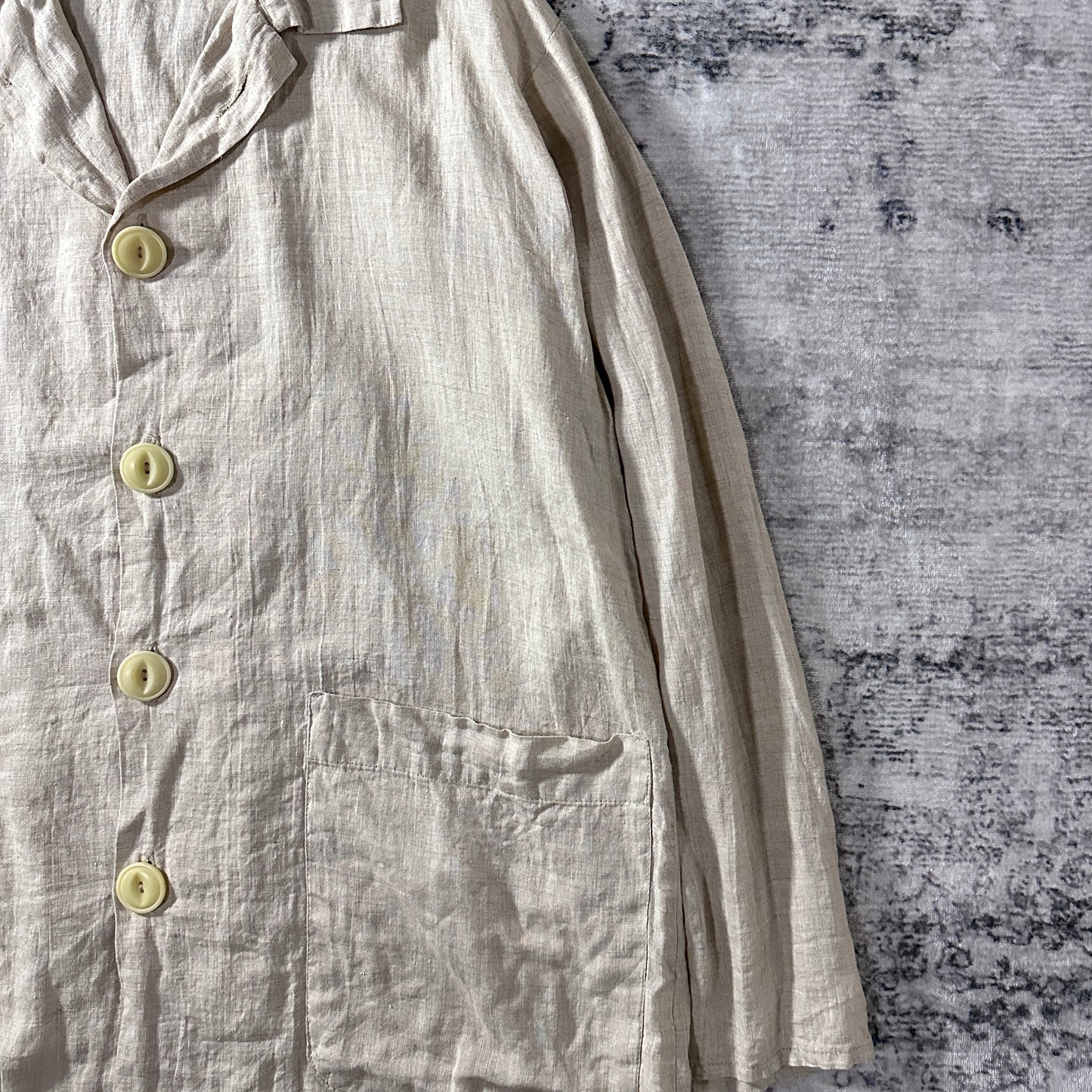 FLAX  Natural Linen Jacket Beige Size M