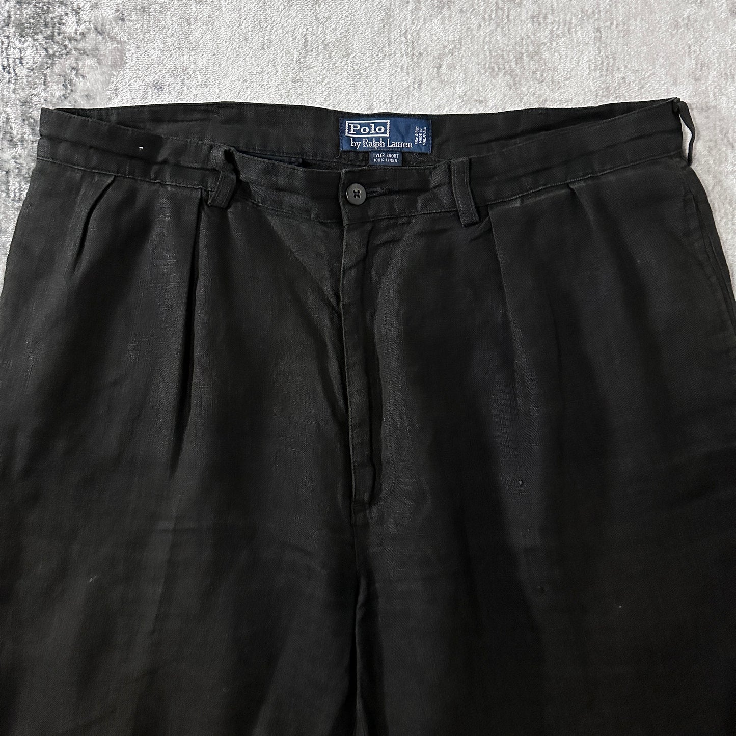 Polo by Ralph Lauren 100% Linen Black Tyler Shorts Size 36