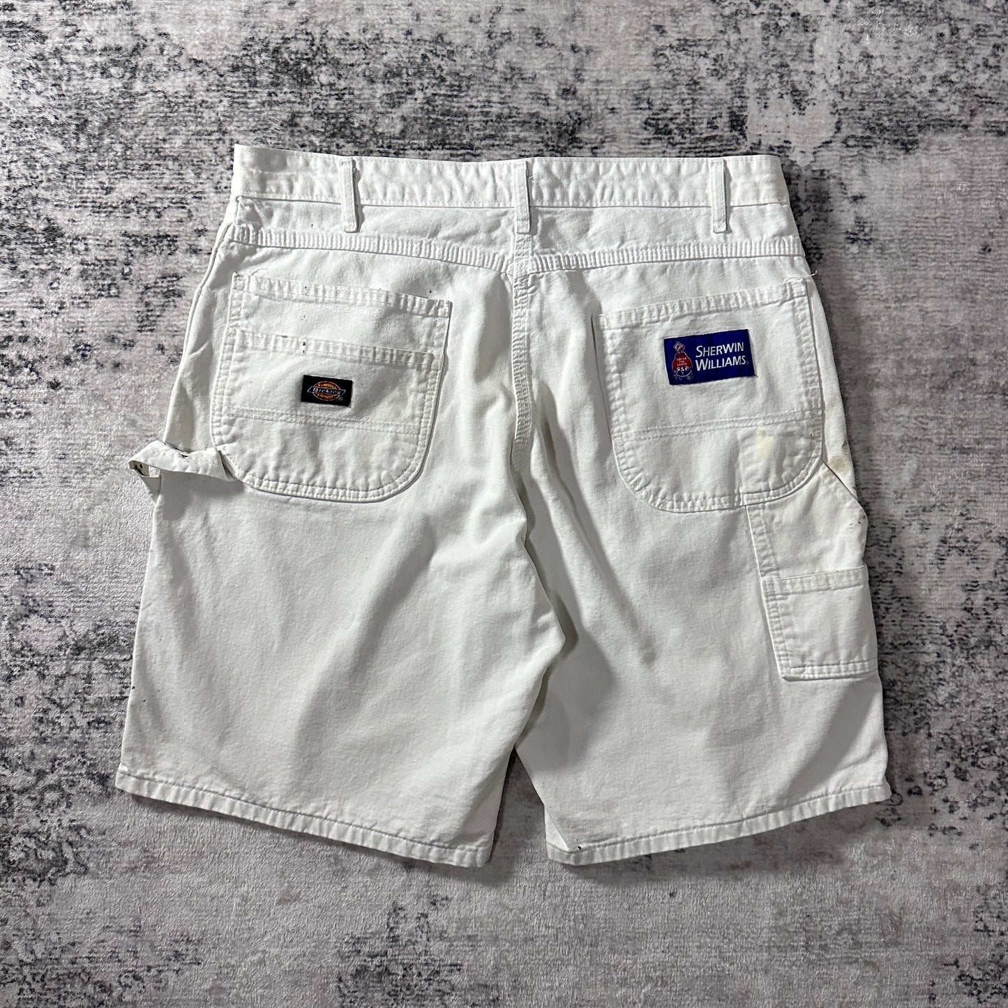 Dickies Sherwin Williams White Cotton Painter Shorts Size 36