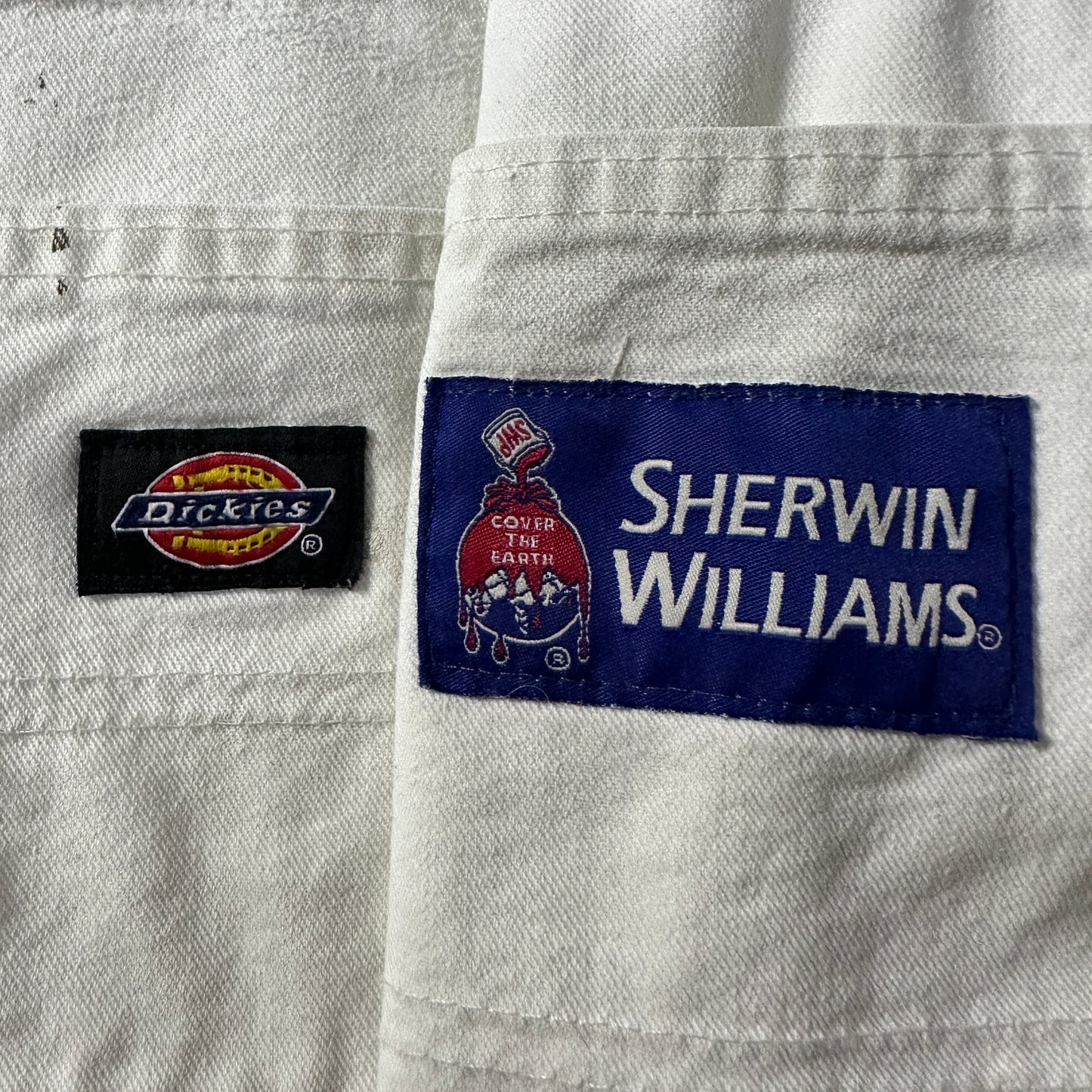 Dickies Sherwin Williams White Cotton Painter Shorts Size 36