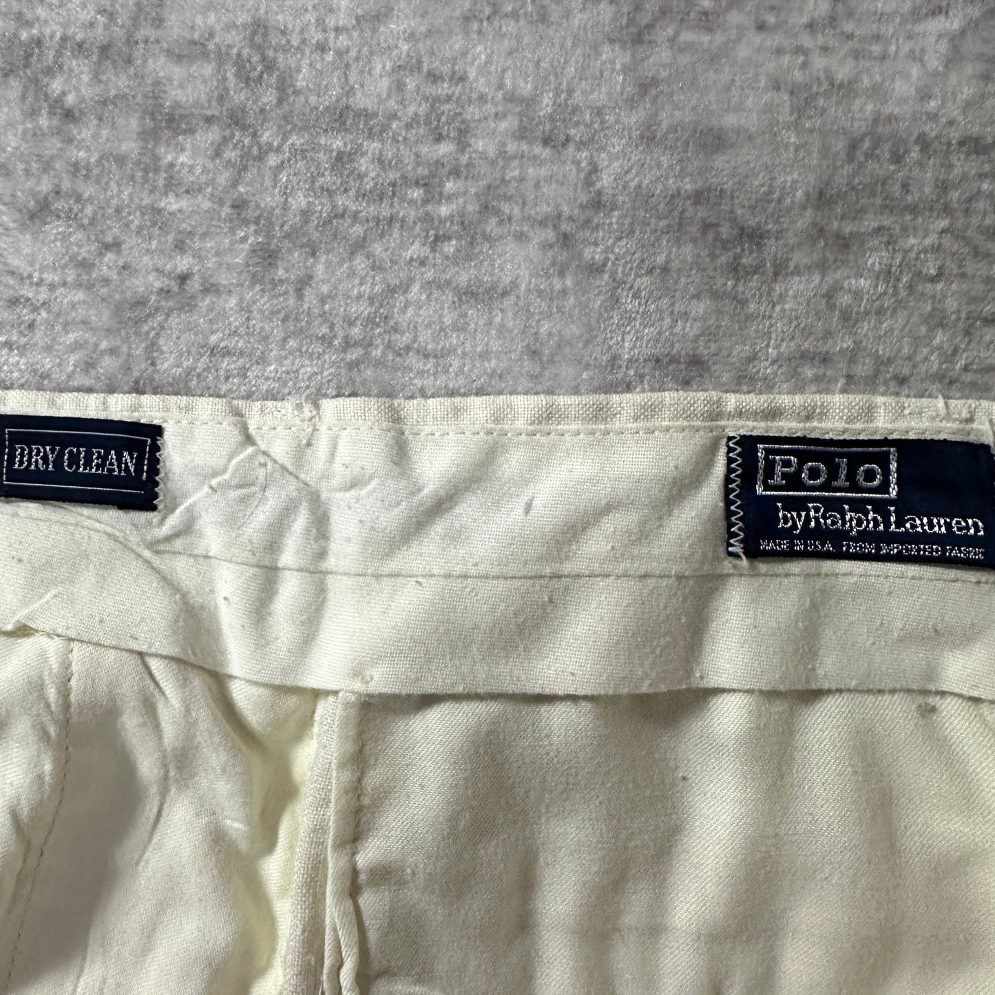 Polo by Ralph Lauren Cream White Linen Pleated Shorts W36
