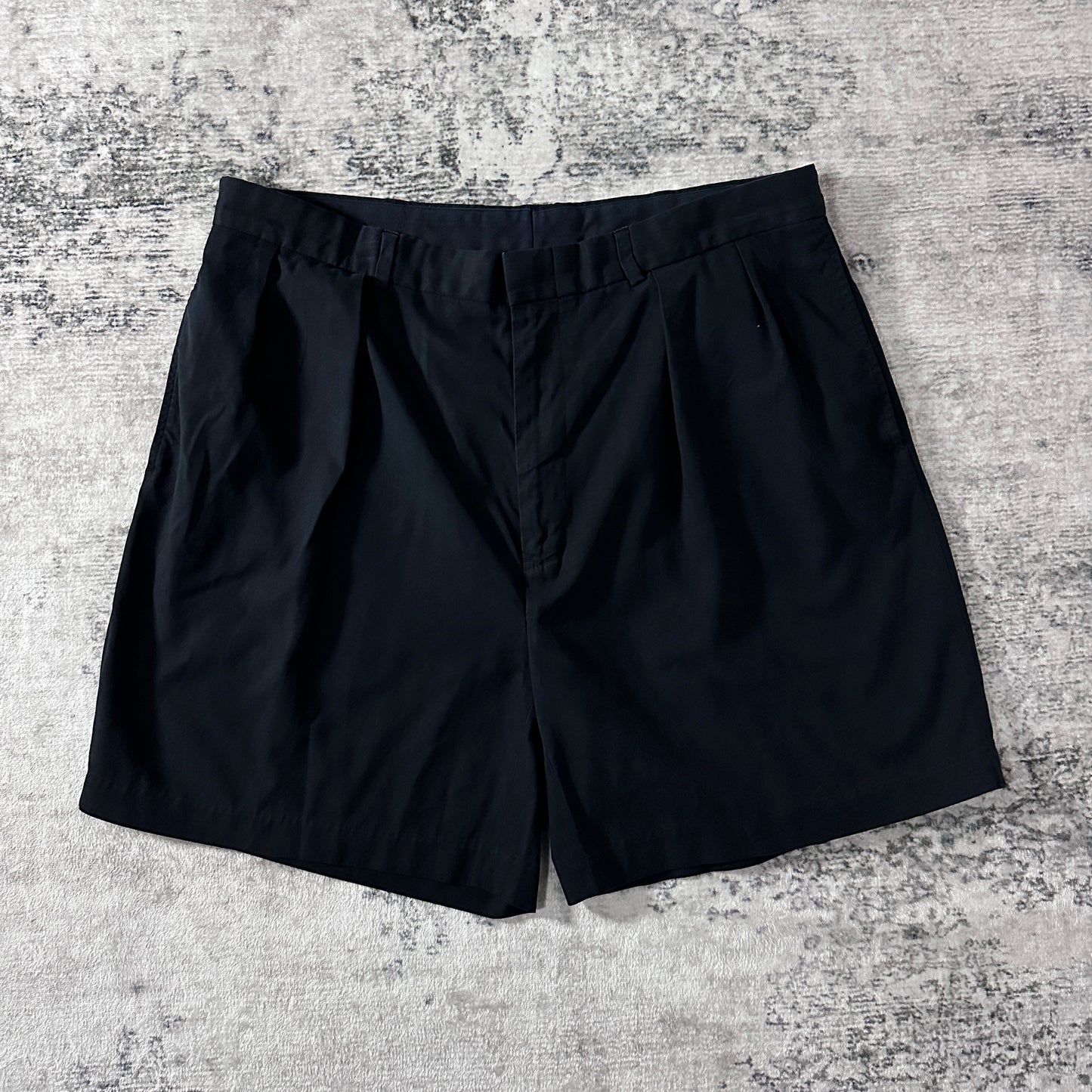 Polo by Ralph Lauren Black Silk Cotton Pleated Shorts W38