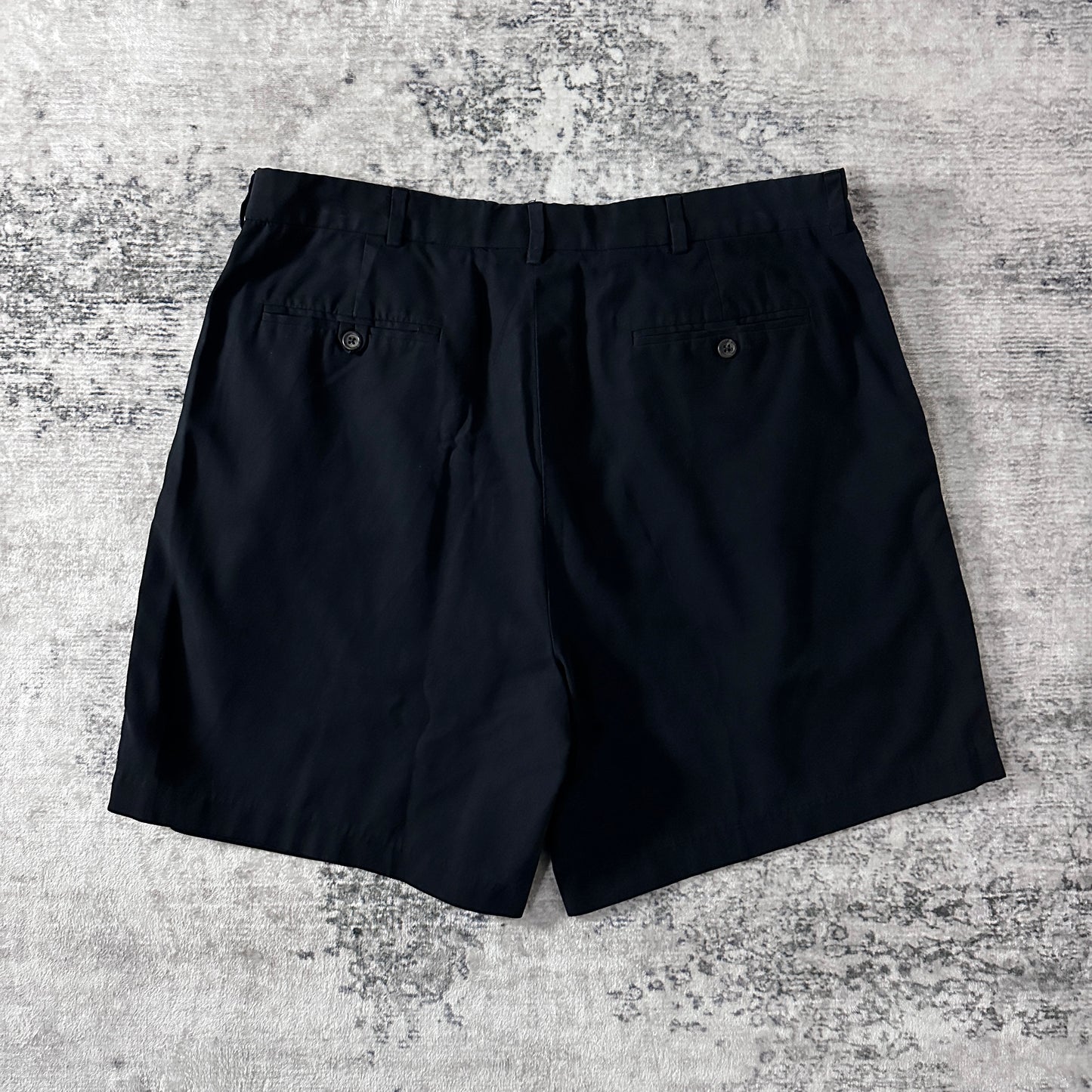 Polo by Ralph Lauren Black Silk Cotton Pleated Shorts W38