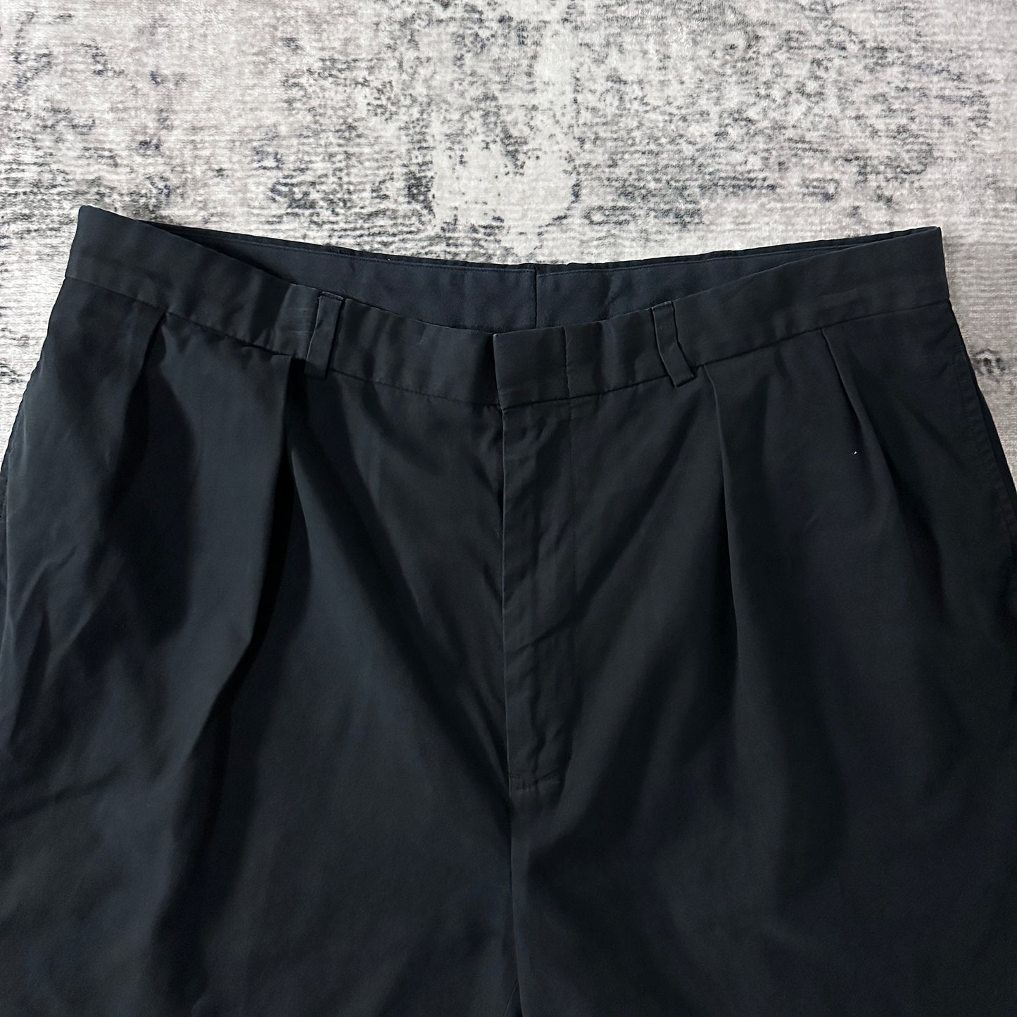 Polo by Ralph Lauren Black Silk Cotton Pleated Shorts W38