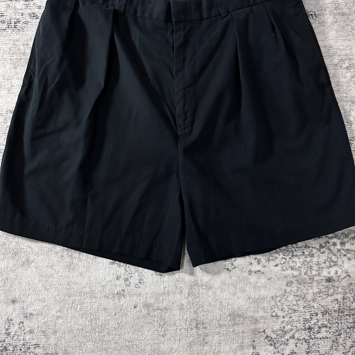 Polo by Ralph Lauren Black Silk Cotton Pleated Shorts W38