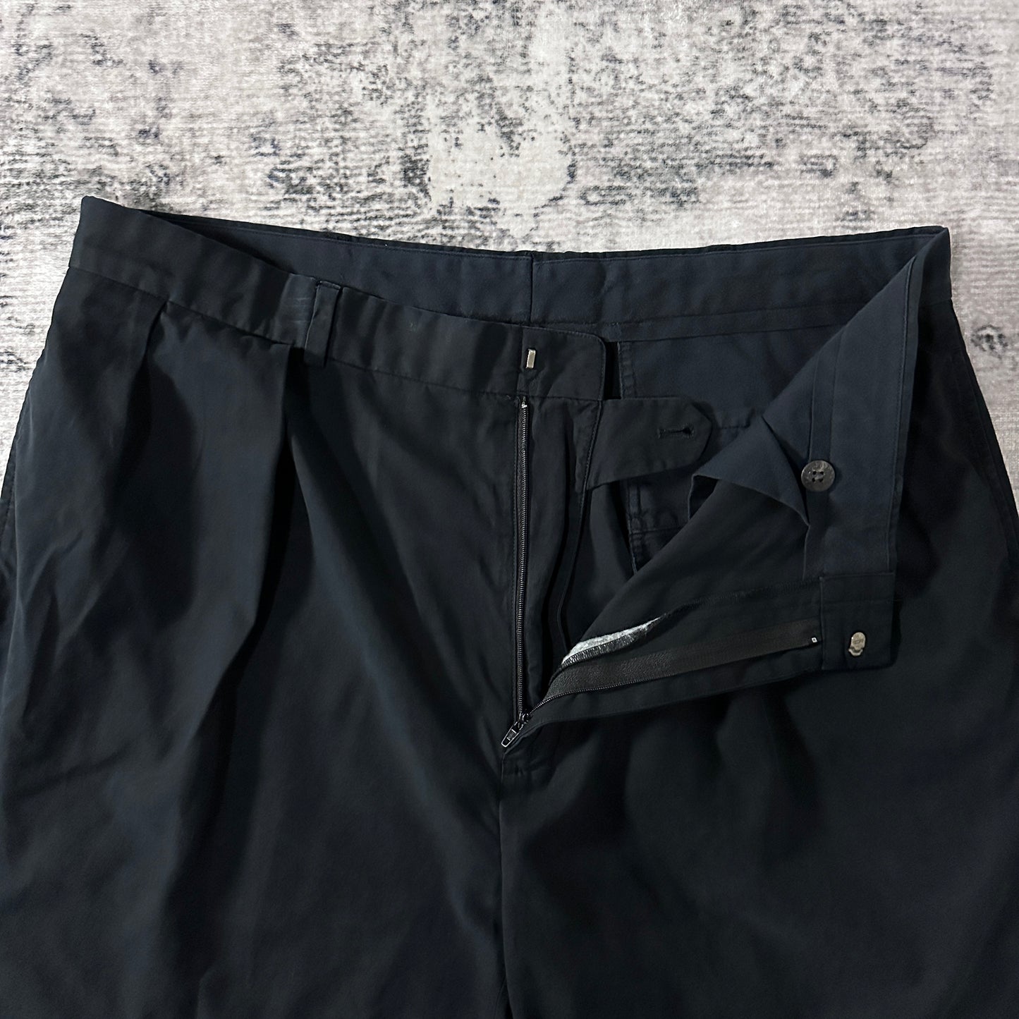 Polo by Ralph Lauren Black Silk Cotton Pleated Shorts W38