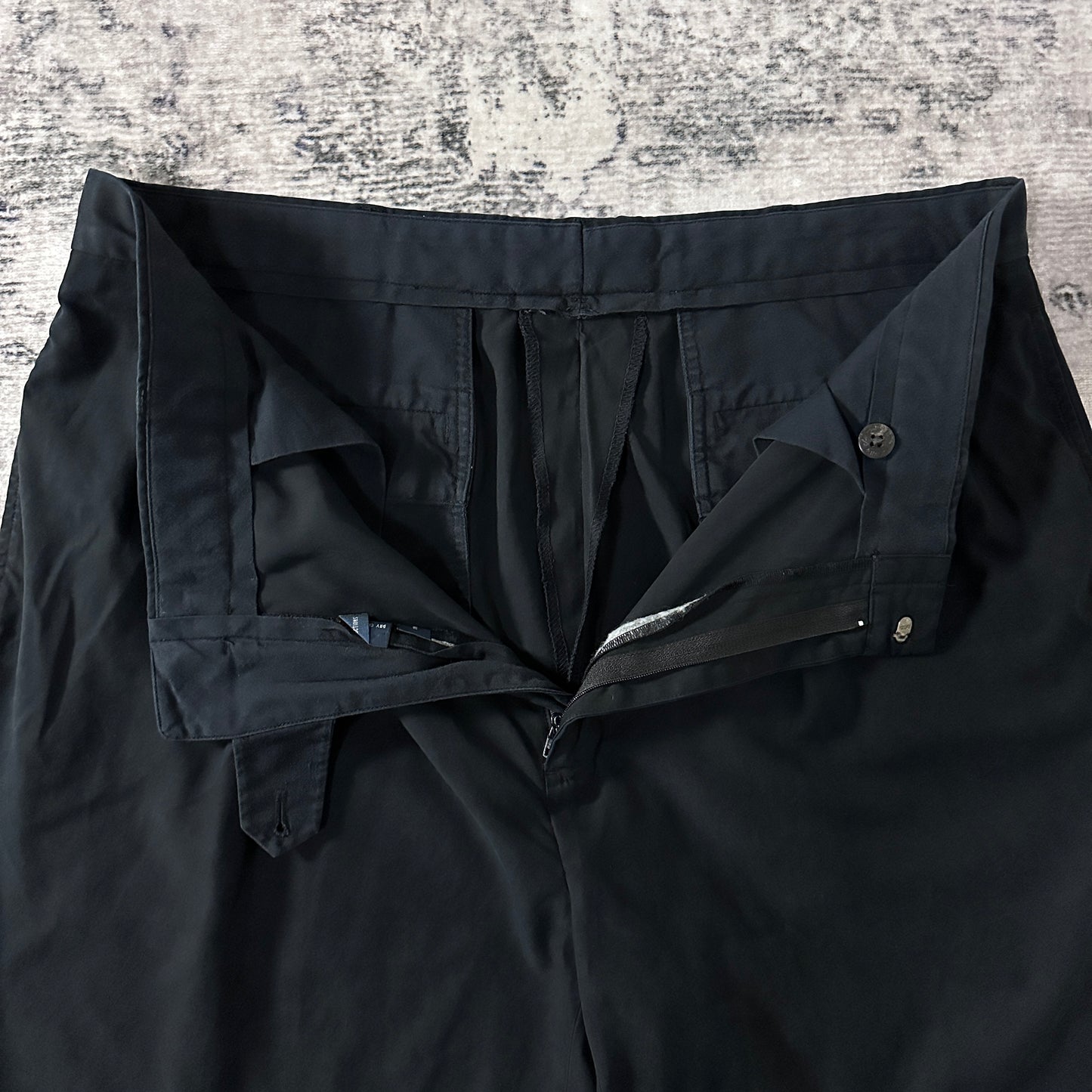 Polo by Ralph Lauren Black Silk Cotton Pleated Shorts W38