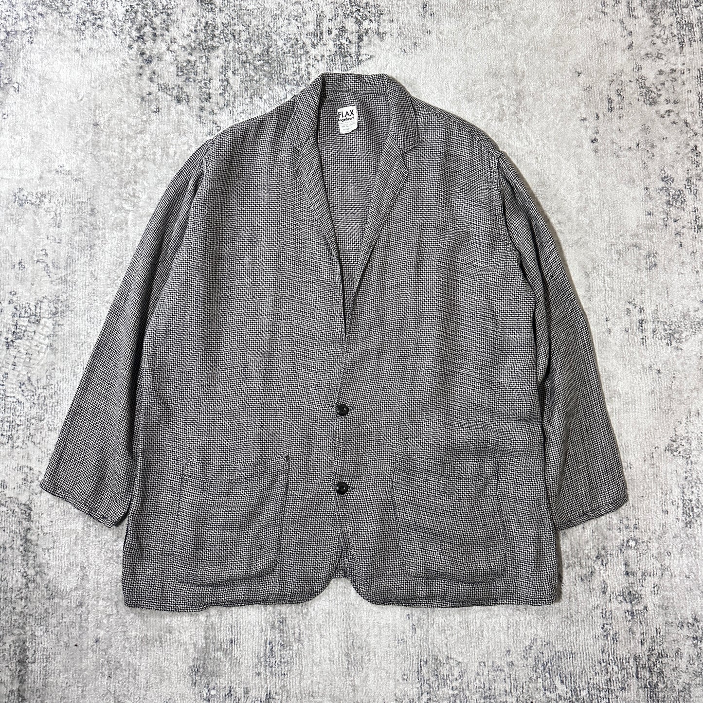 FLAX  Linen  Jacket Medium Black White Gray
