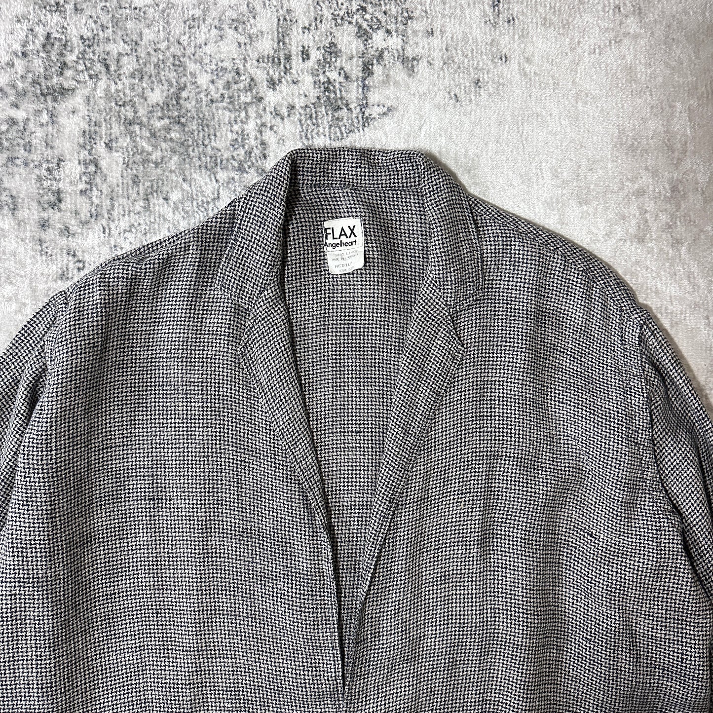 FLAX  Linen  Jacket Medium Black White Gray