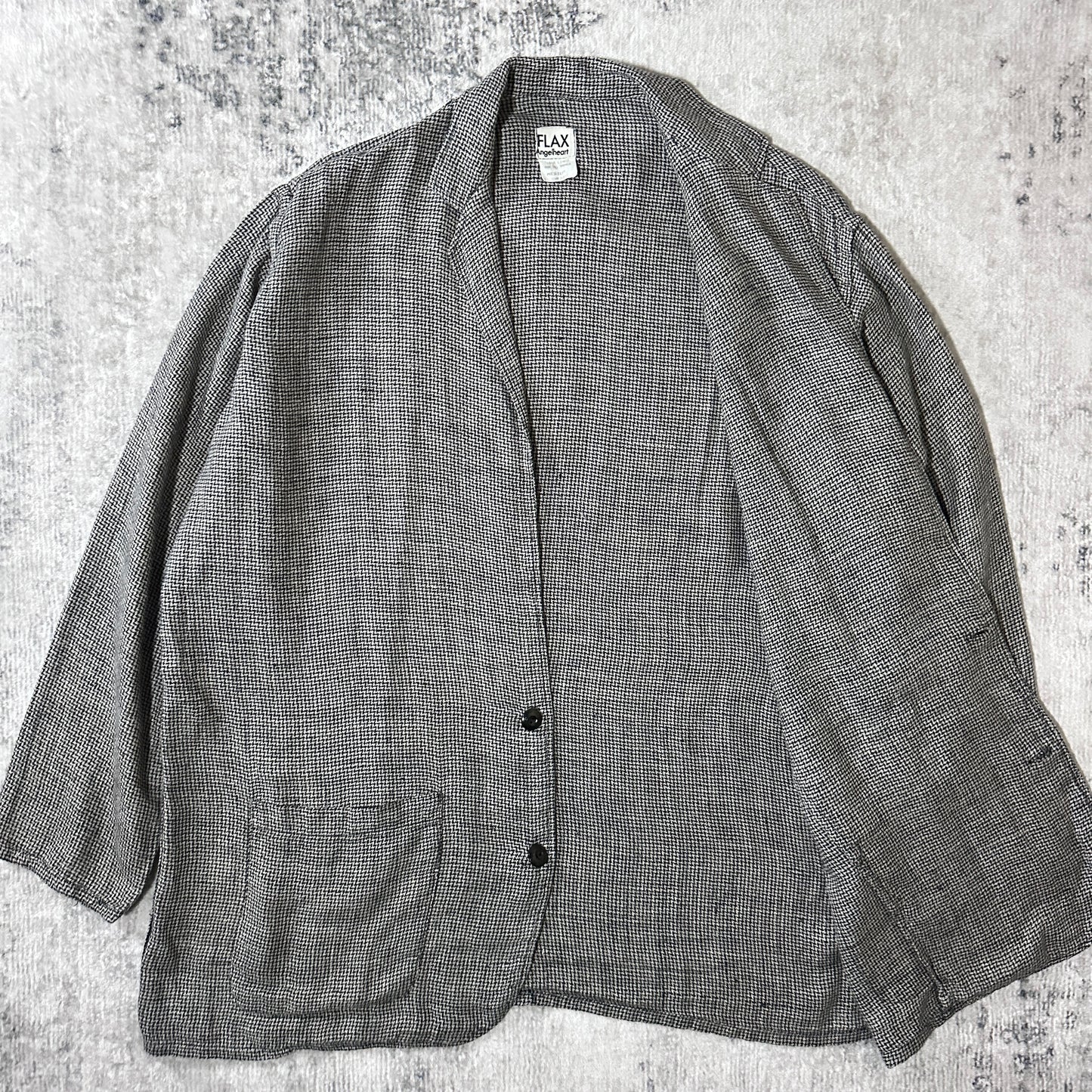 FLAX  Linen  Jacket Medium Black White Gray