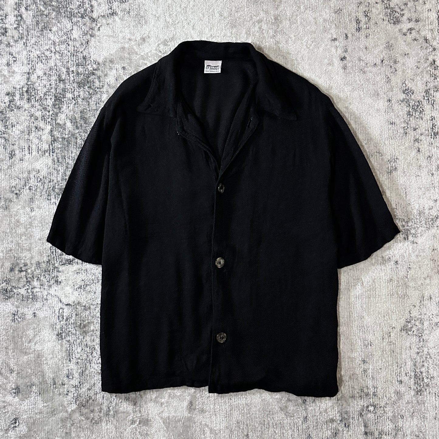 CP Shades 100% Rayon Short Sleeve Shirt Small Black