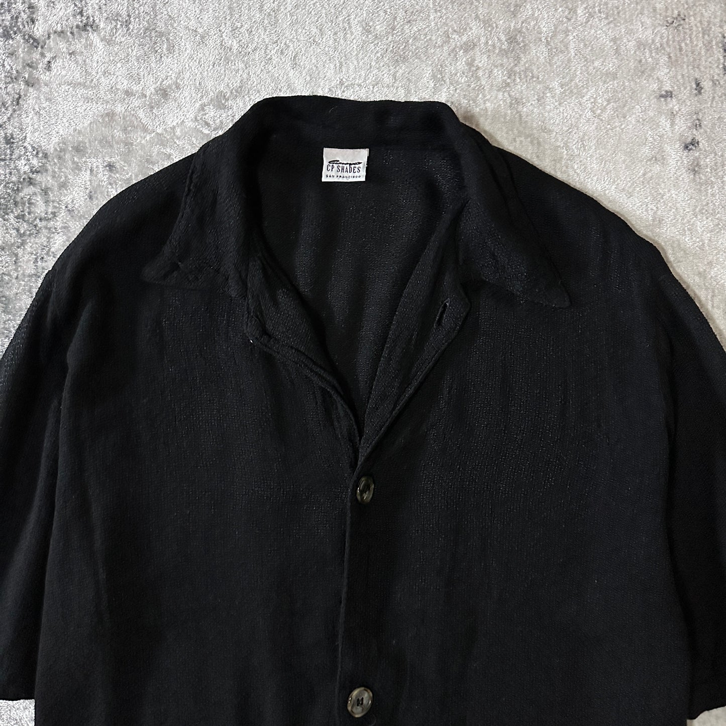 CP Shades 100% Rayon Short Sleeve Shirt Small Black