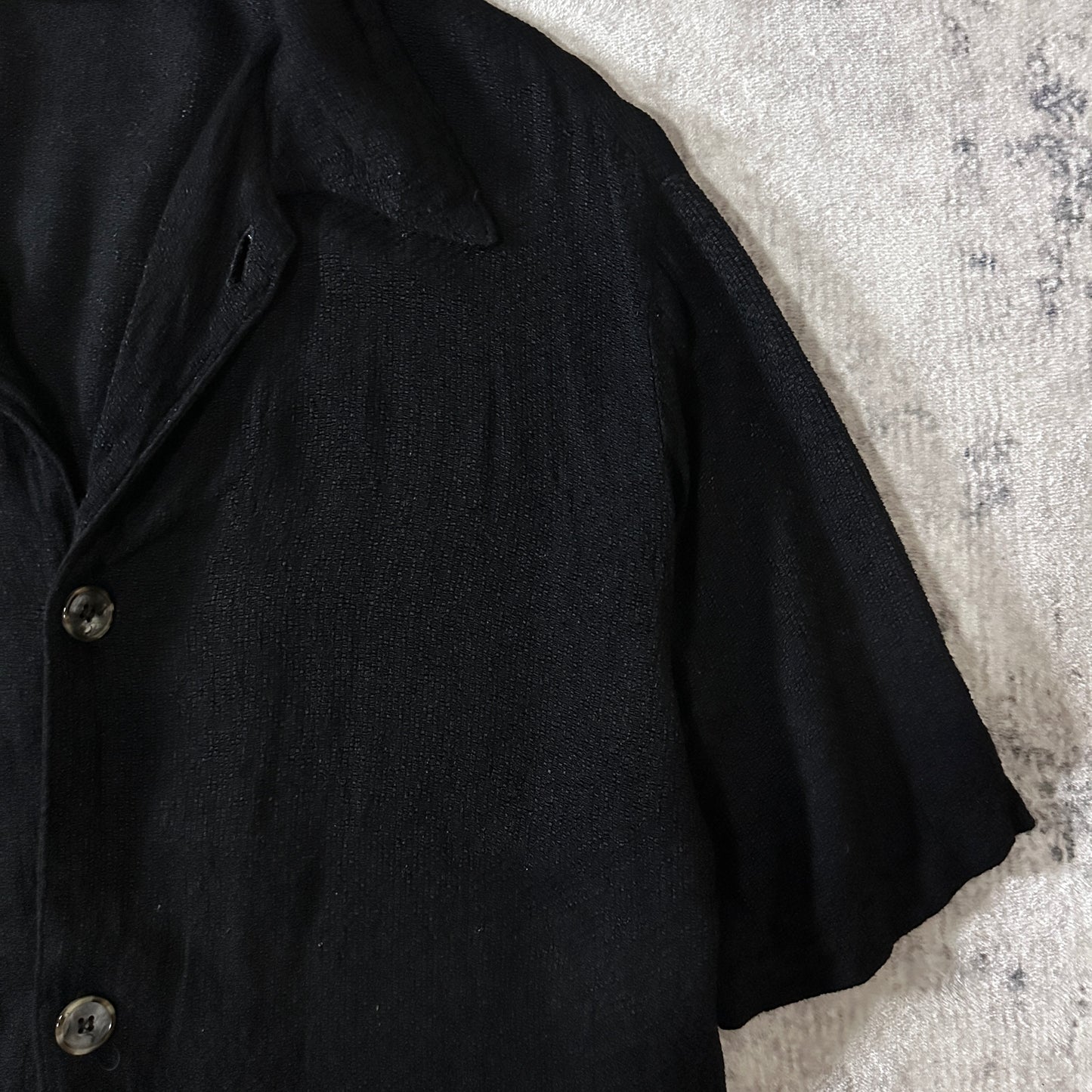 CP Shades 100% Rayon Short Sleeve Shirt Small Black
