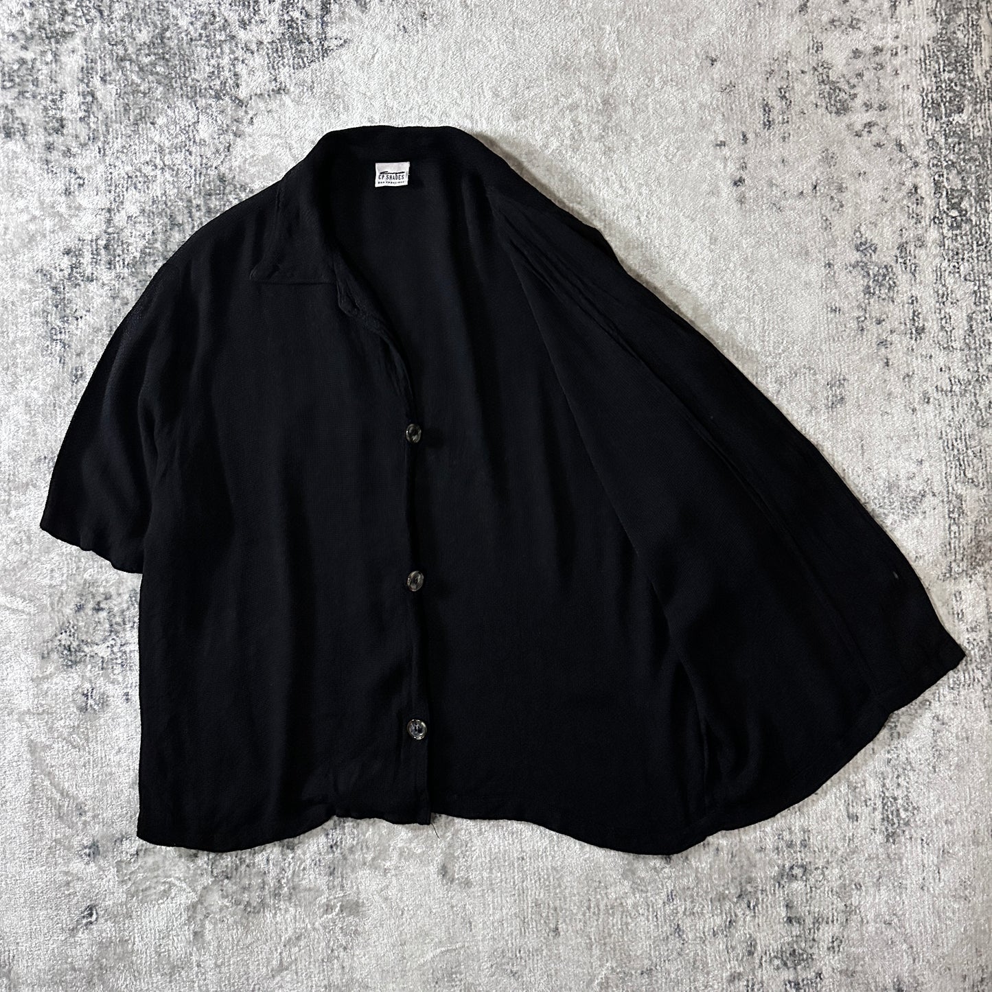 CP Shades 100% Rayon Short Sleeve Shirt Small Black