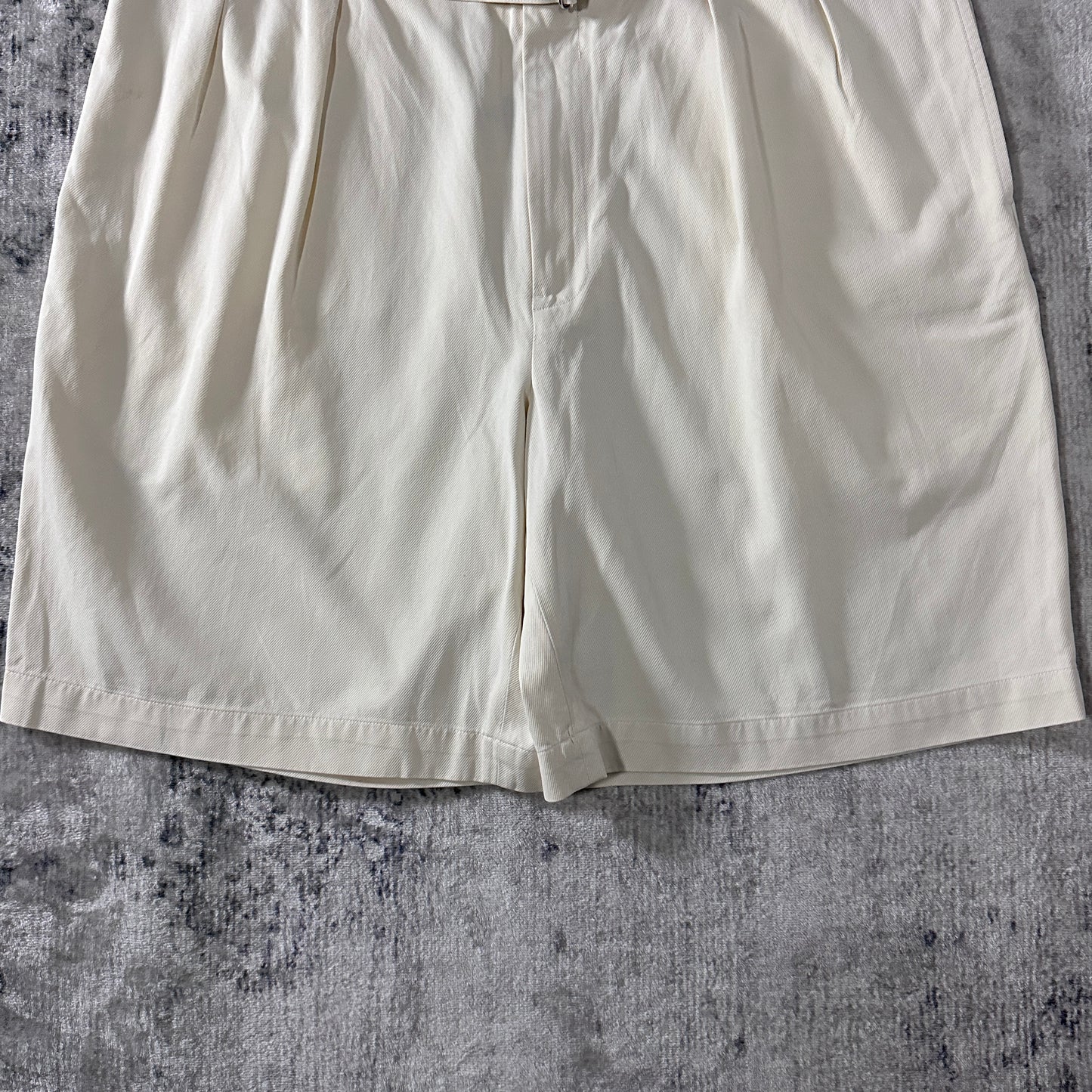 Silk Cotton White Pleated Shorts Size 38　Polo Golf Ralph Lauren
