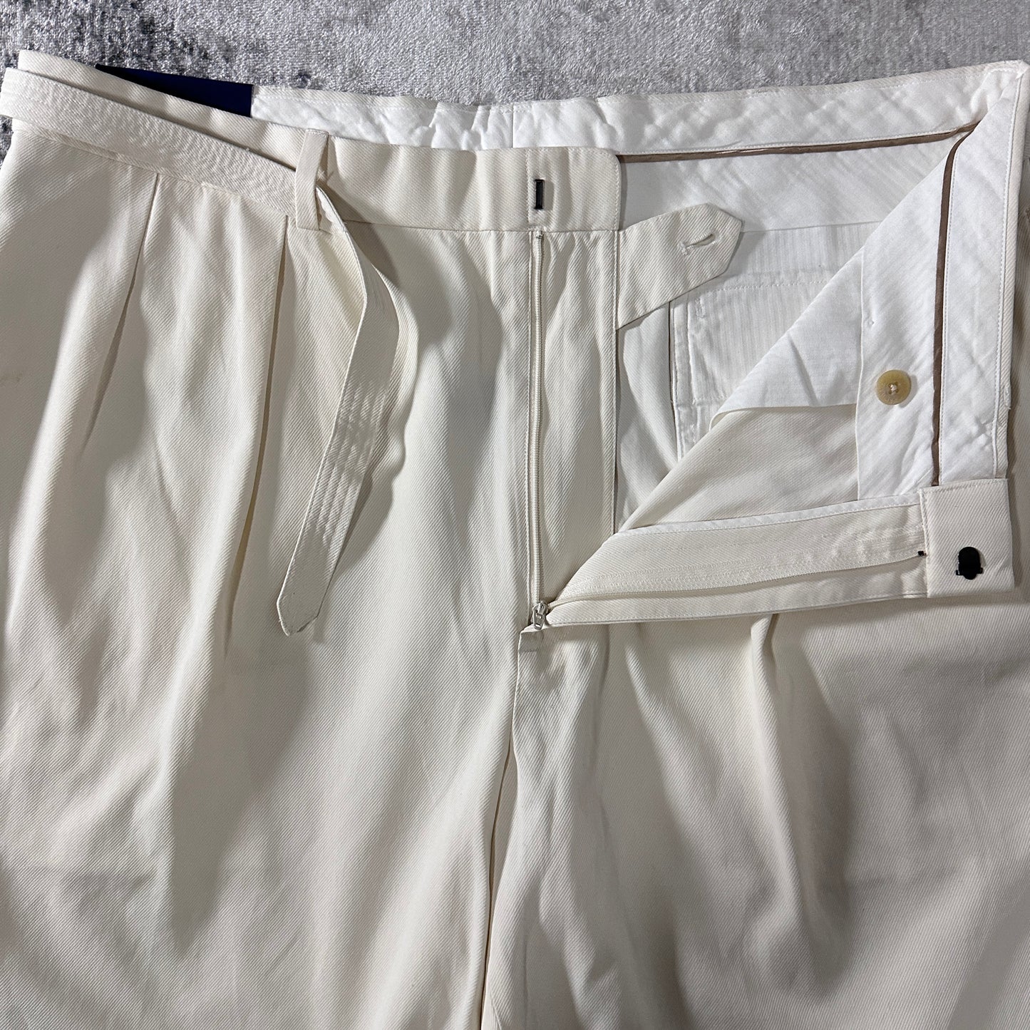 Silk Cotton White Pleated Shorts Size 38　Polo Golf Ralph Lauren