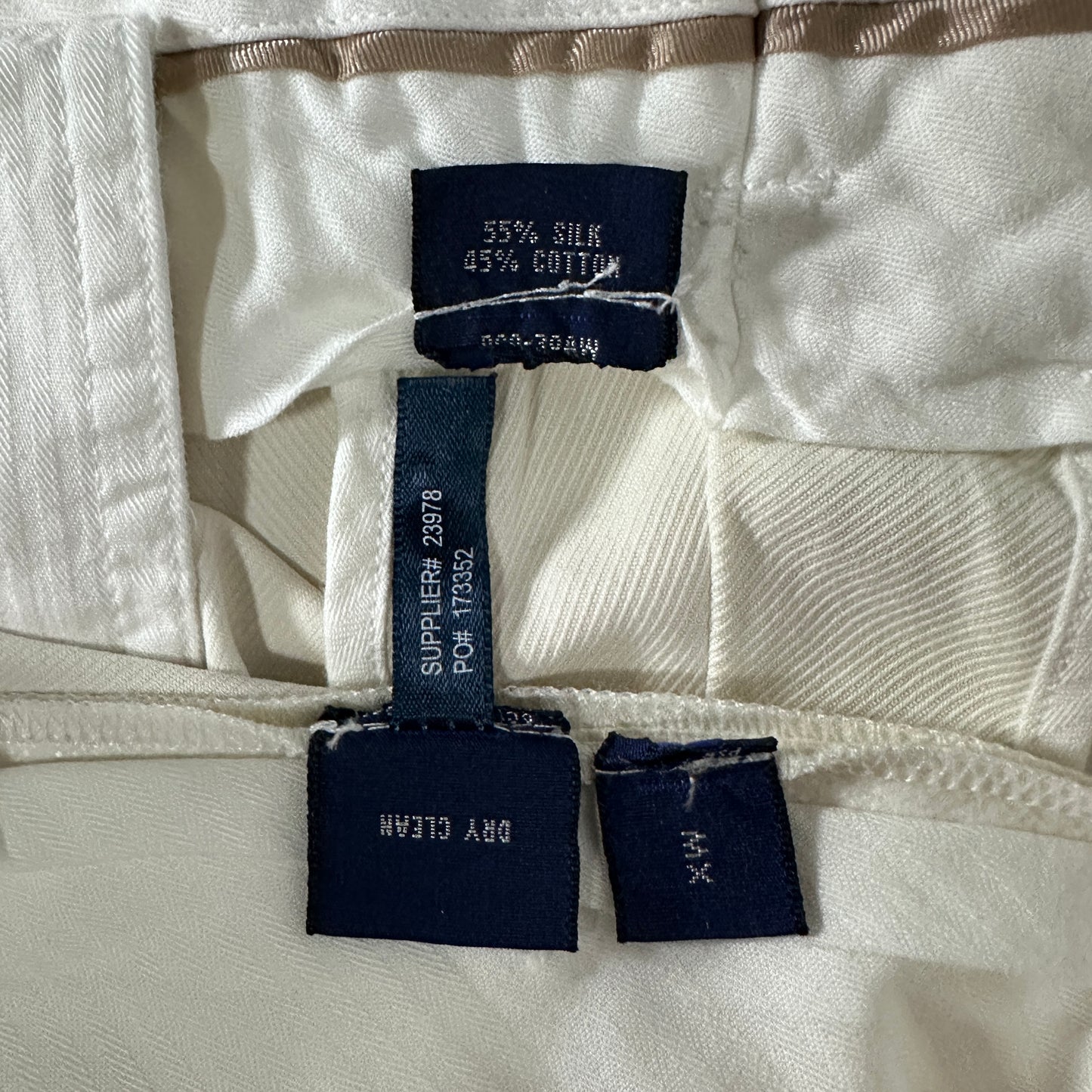 Silk Cotton White Pleated Shorts Size 38　Polo Golf Ralph Lauren