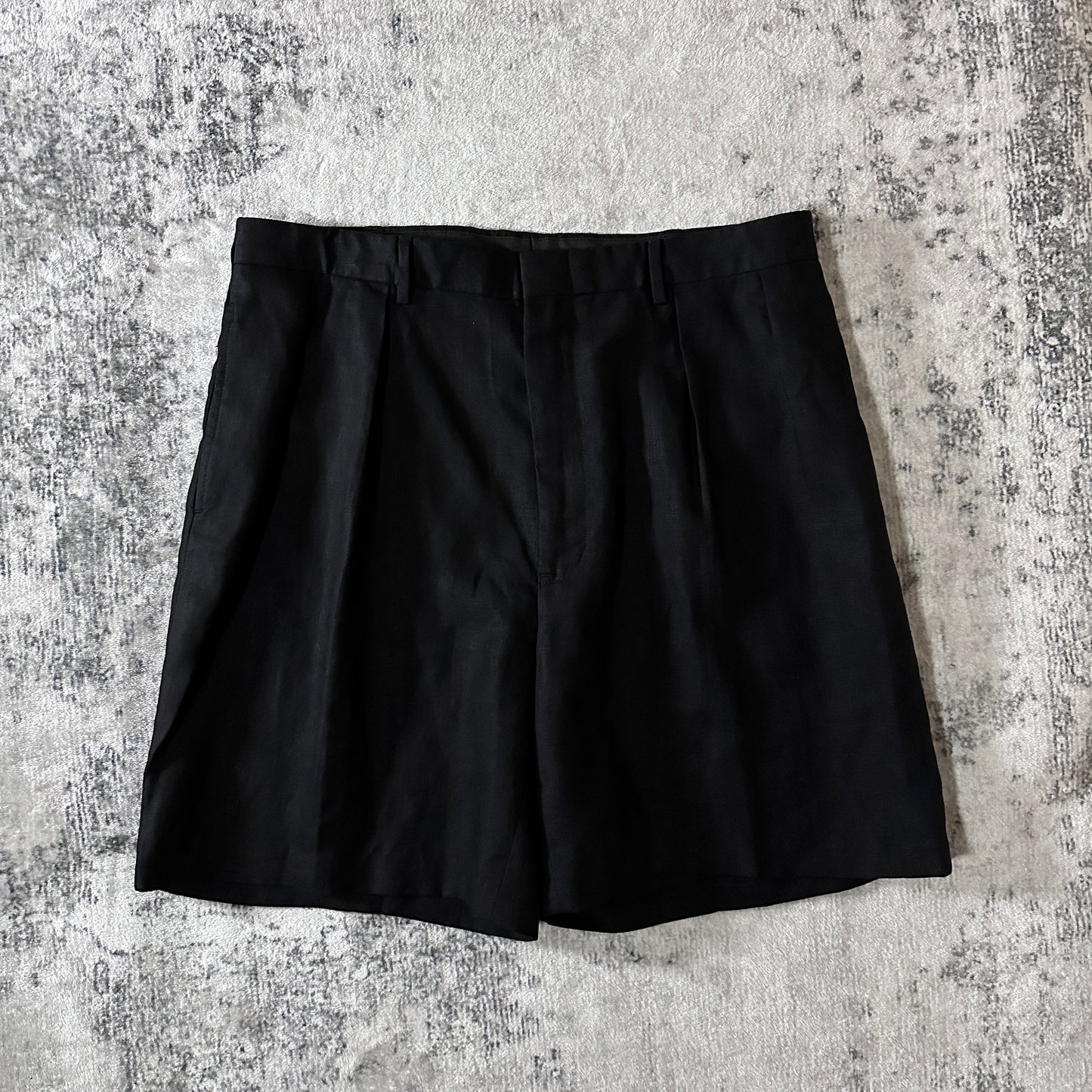 Polo by Ralph Lauren 100% Linen Pleated Shorts 36 Black