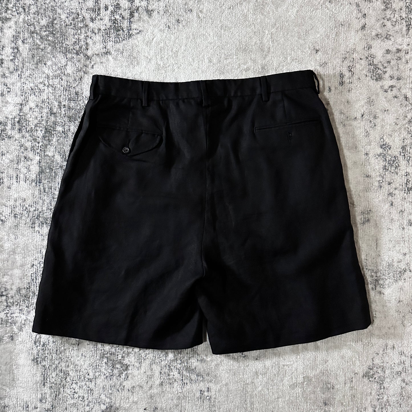 Polo by Ralph Lauren 100% Linen Pleated Shorts 36 Black