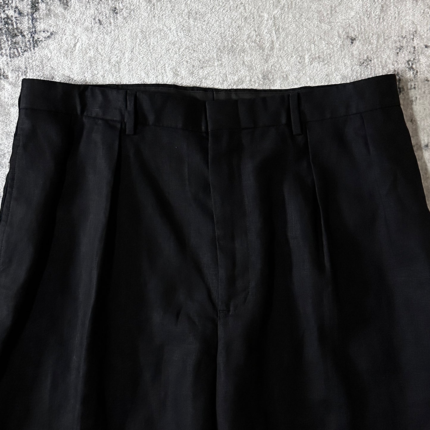 Polo by Ralph Lauren 100% Linen Pleated Shorts 36 Black