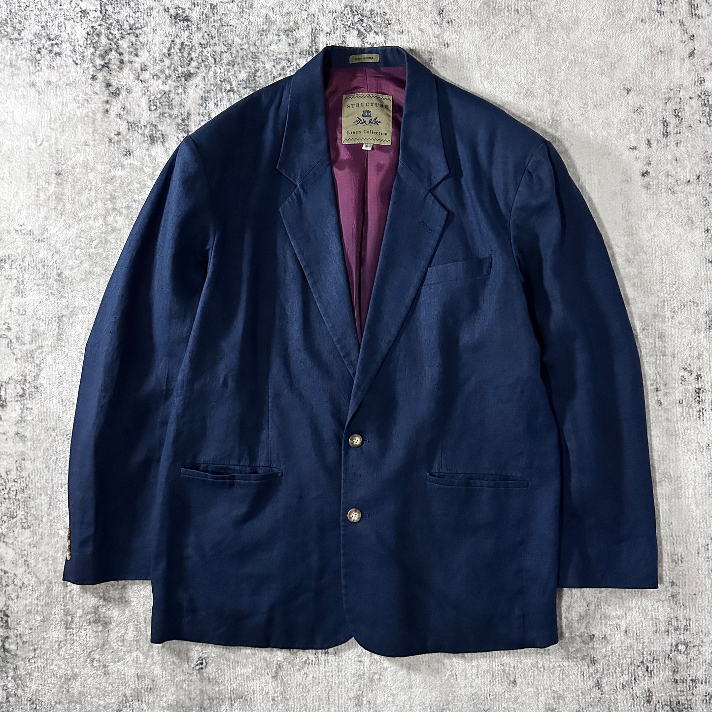 Navy Linen Blazer Size XL