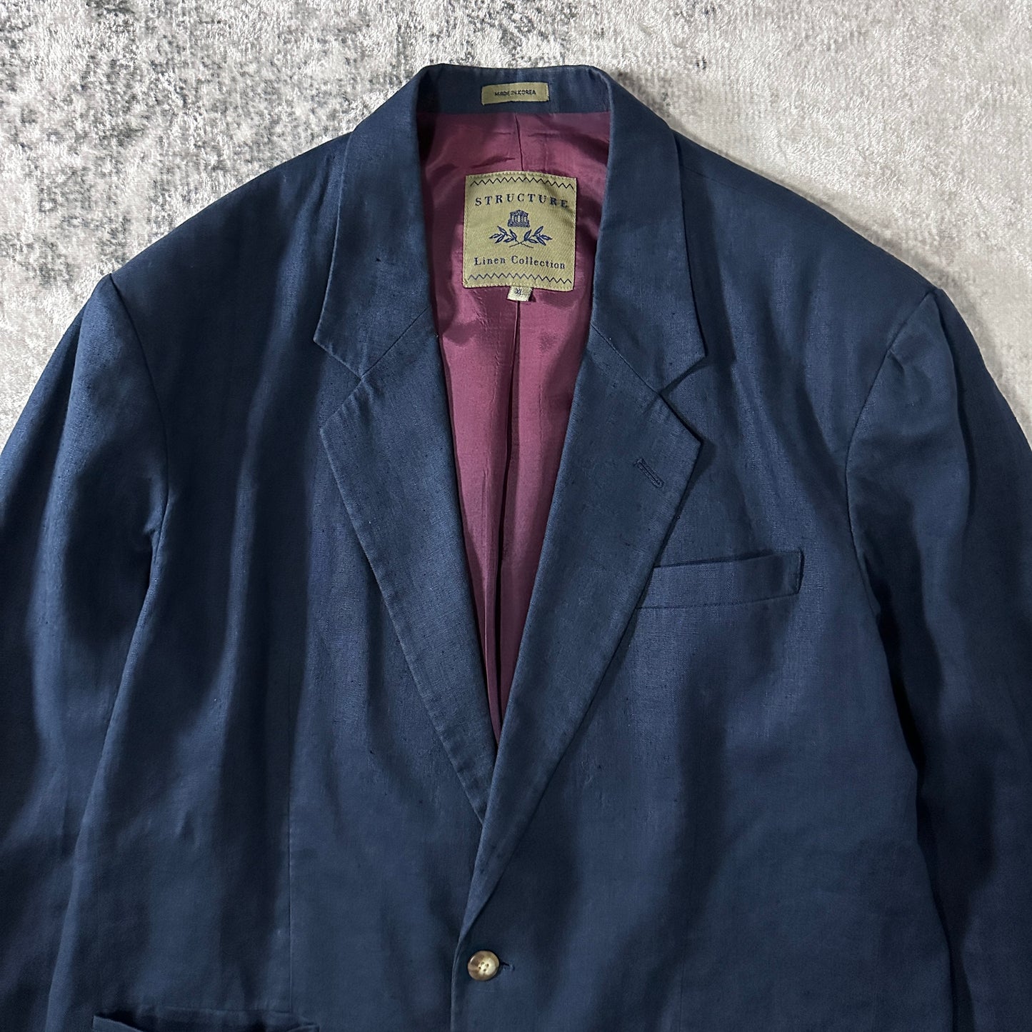Navy Linen Blazer Size XL