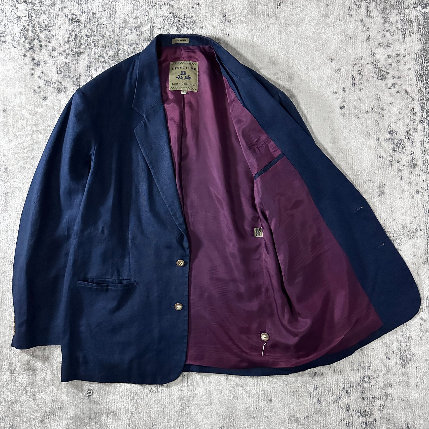 Navy Linen Blazer Size XL