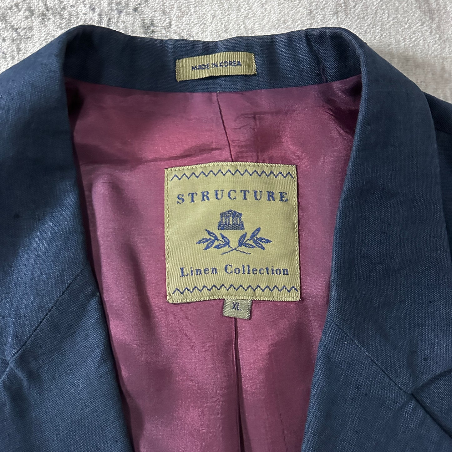 Navy Linen Blazer Size XL