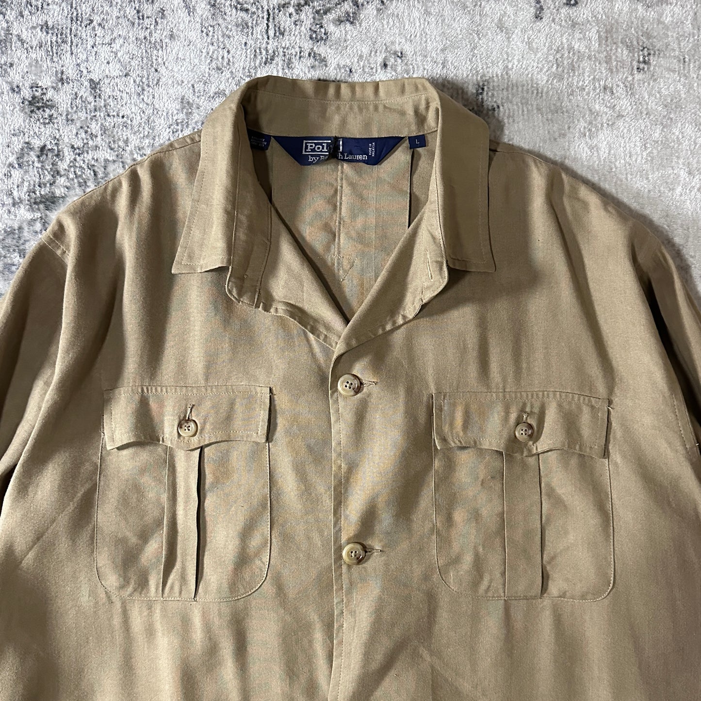 Polo Ralph Lauren Silk Linen Beige Safari Jacket L