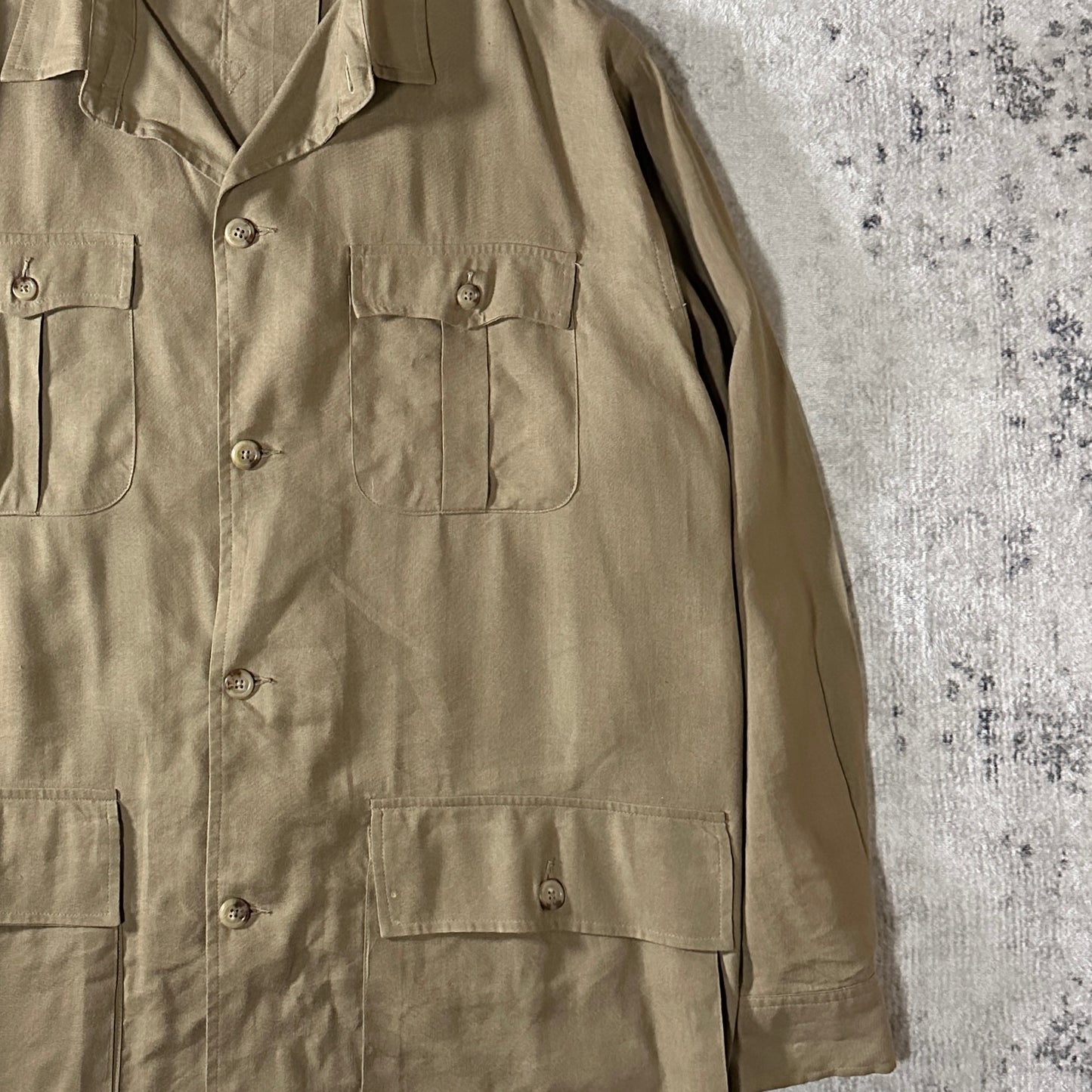 Polo Ralph Lauren Silk Linen Beige Safari Jacket L