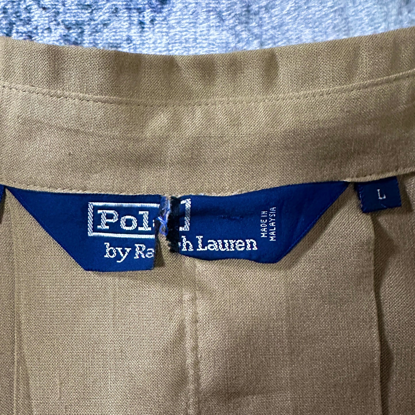 Polo Ralph Lauren Silk Linen Beige Safari Jacket L