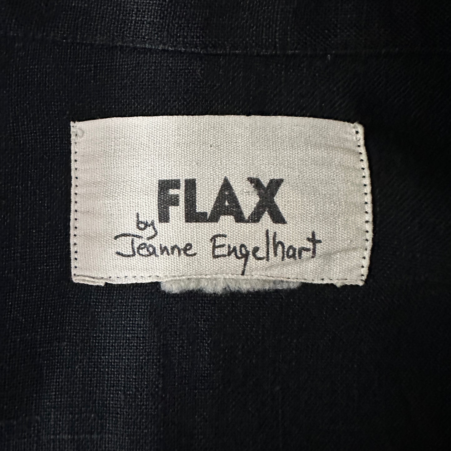 FLAX Black Linen Textured Button Jacket