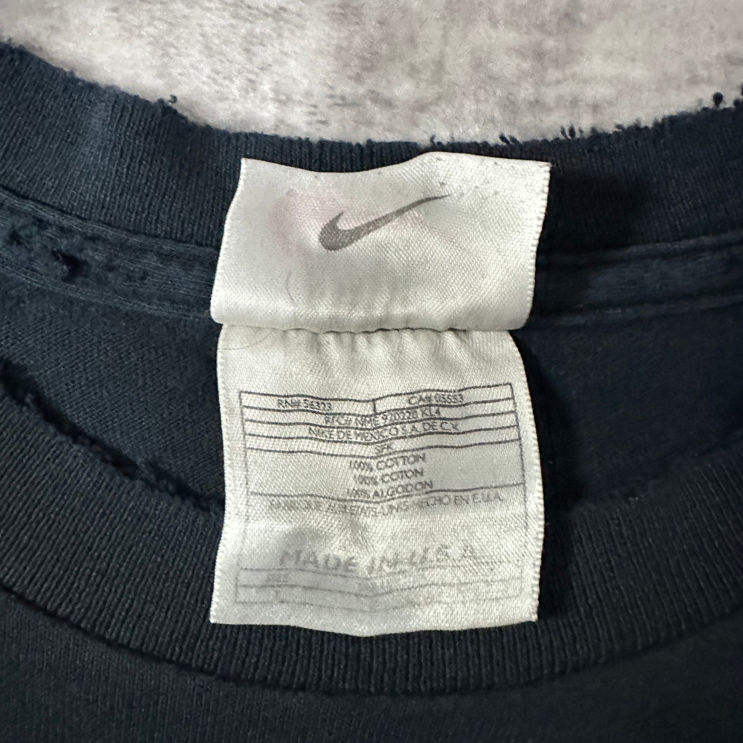 NIKE Cotton Swoosh T-Shirt L Black Yellow