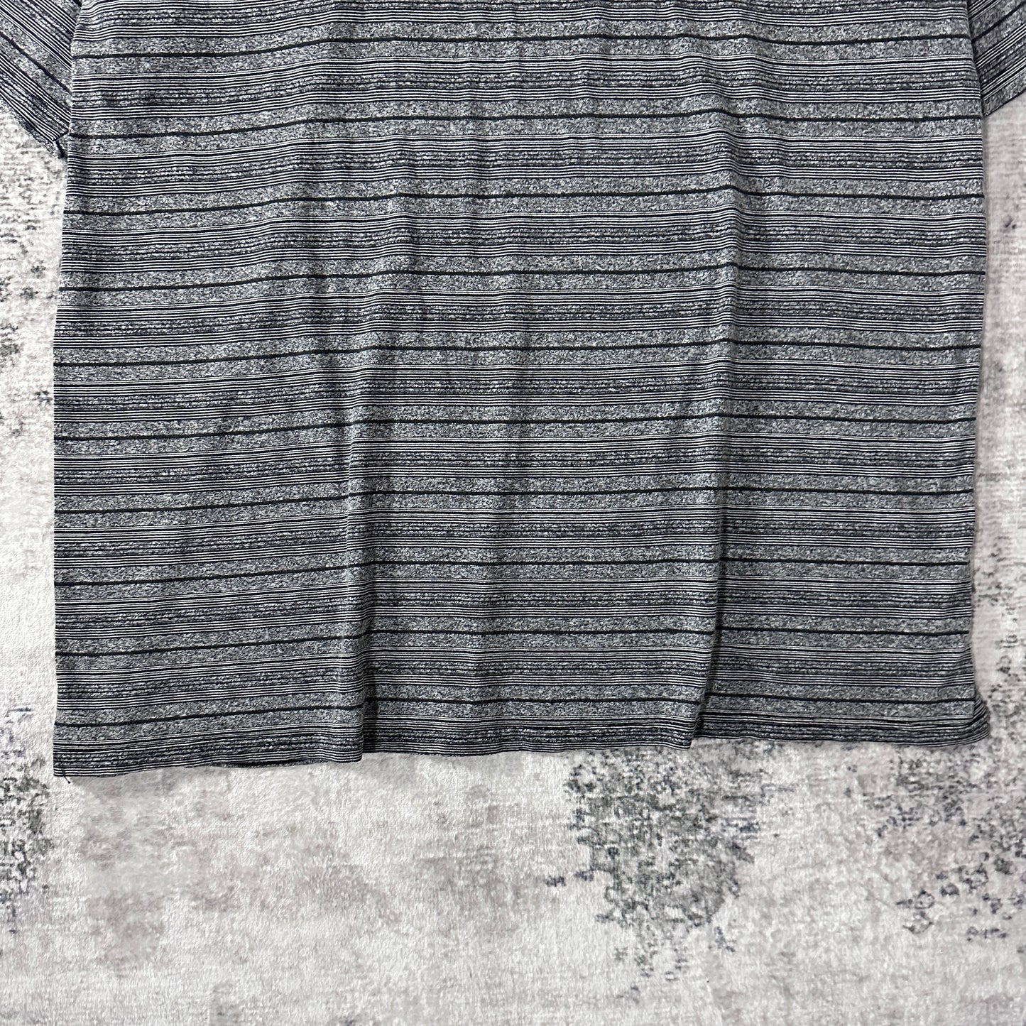 Border T-Shirt 2X Black Gray BASIC EDITIONS Cotton