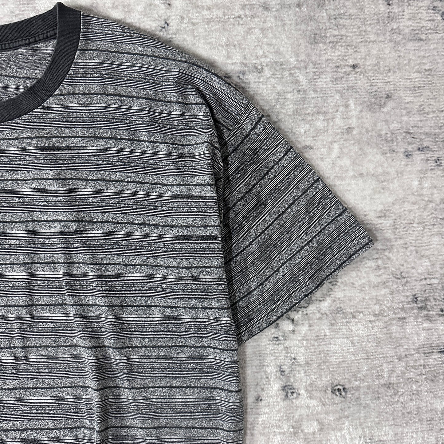 Border T-Shirt 2X Black Gray BASIC EDITIONS Cotton