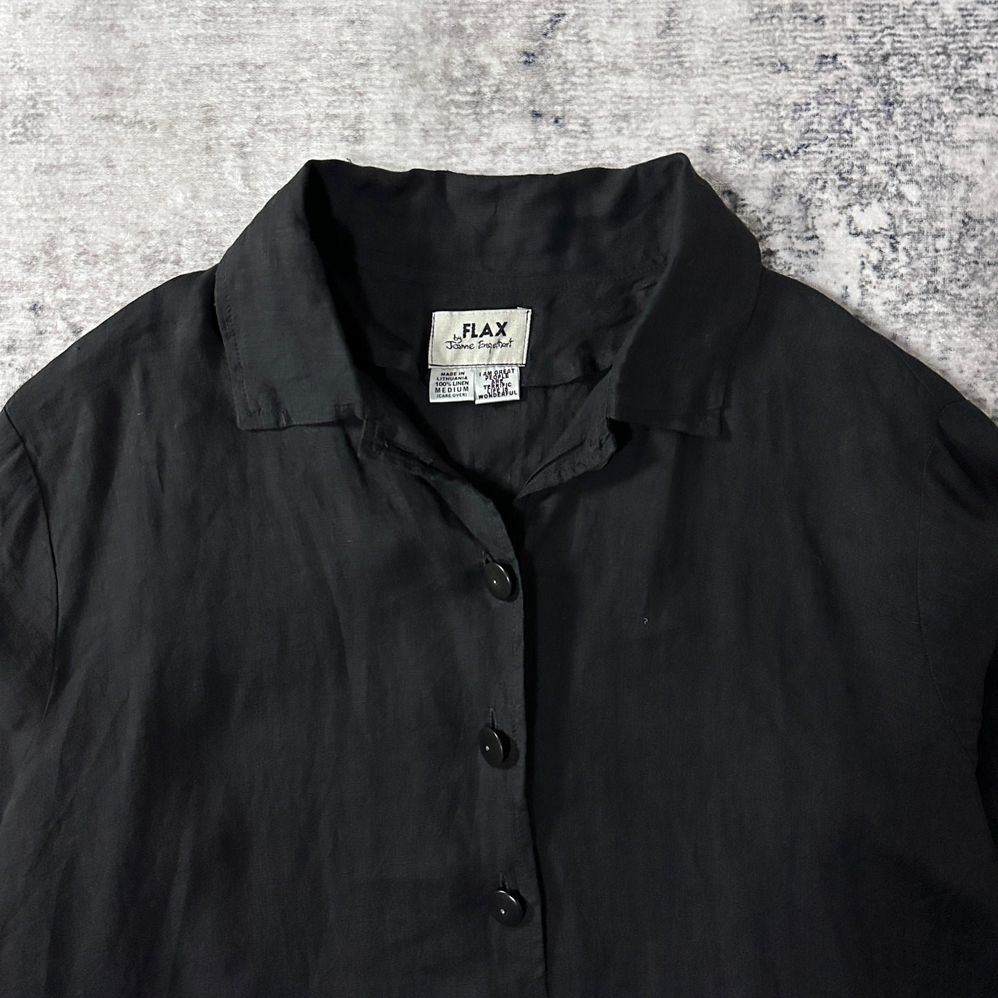 FLAX  Linen Black Shirt Jacket Medium